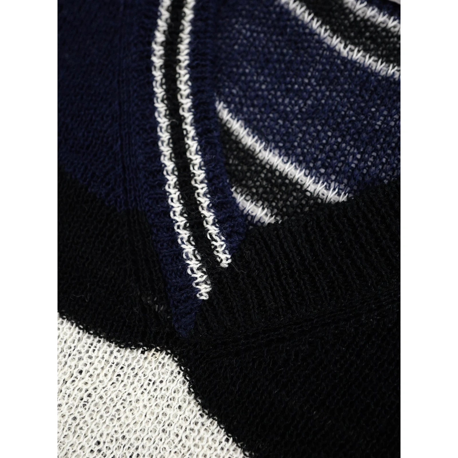 YOHJI YAMAMOTO Pull en lin Marine vintage, passéist — photo 13
