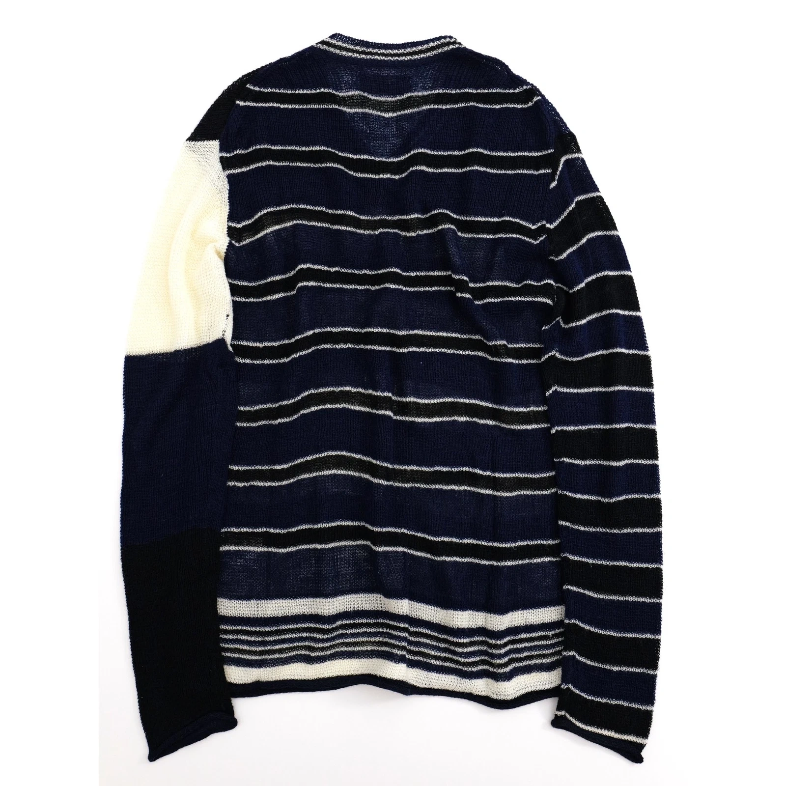 YOHJI YAMAMOTO Pull en lin Marine vintage, passéist — photo 14