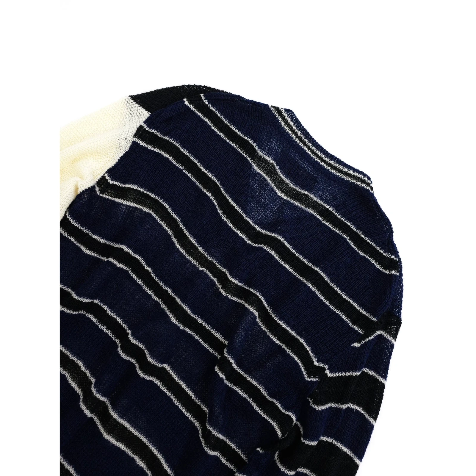 YOHJI YAMAMOTO Pull en lin Marine vintage, passéist — photo 15