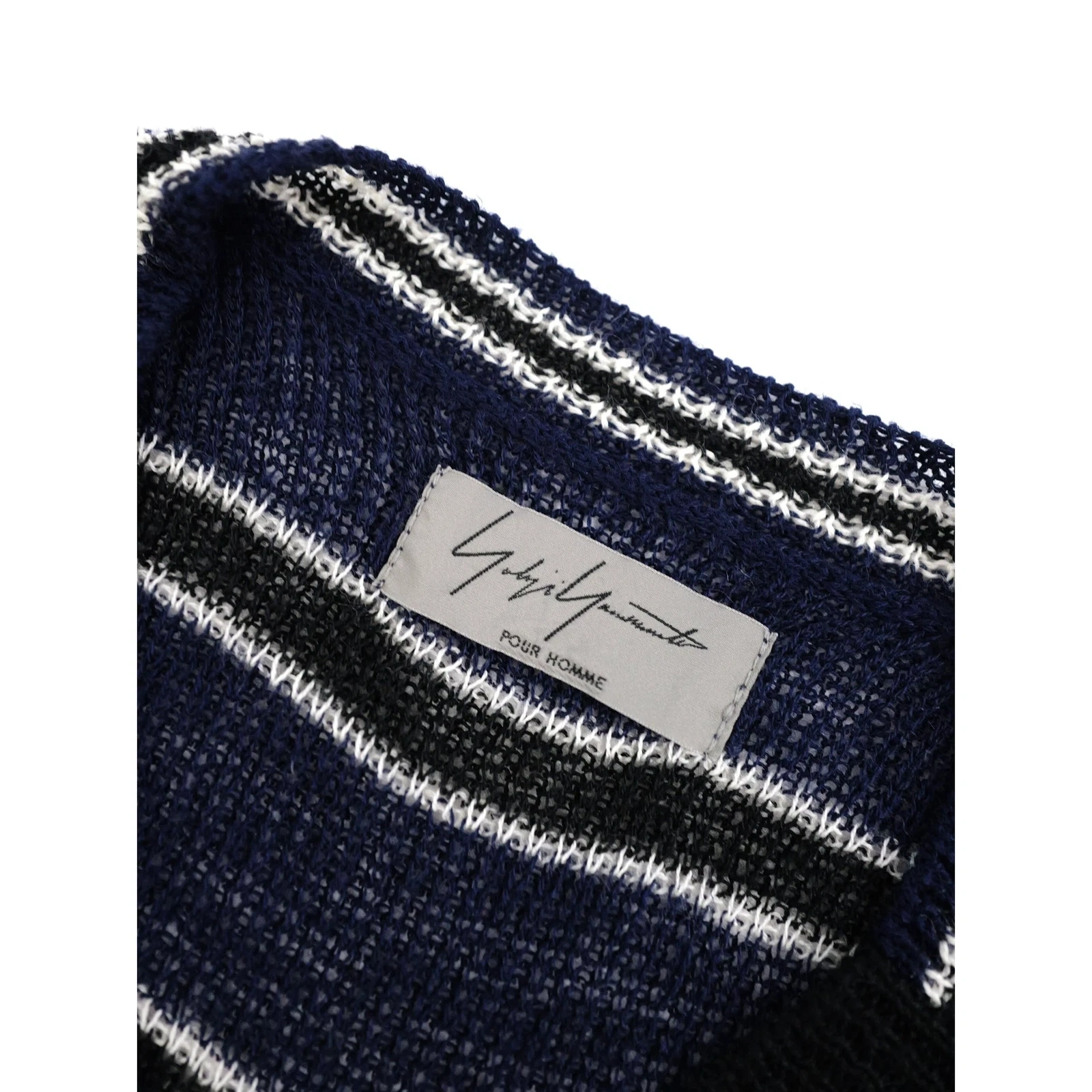 YOHJI YAMAMOTO Pull en lin Marine vintage, passéist — photo 3