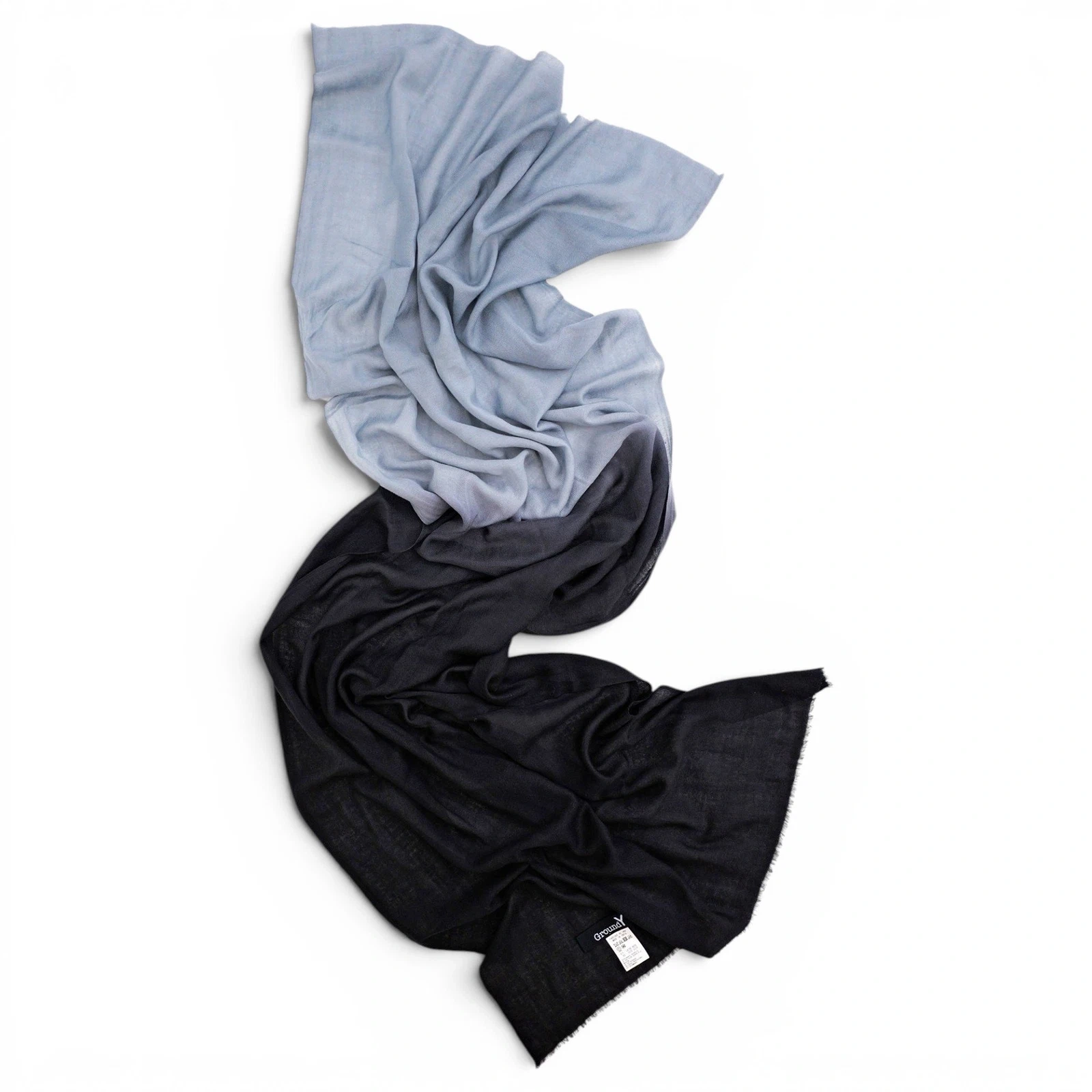 YOHJI YAMAMOTO Echarpe en laine Gris vintage, passéist — photo 1