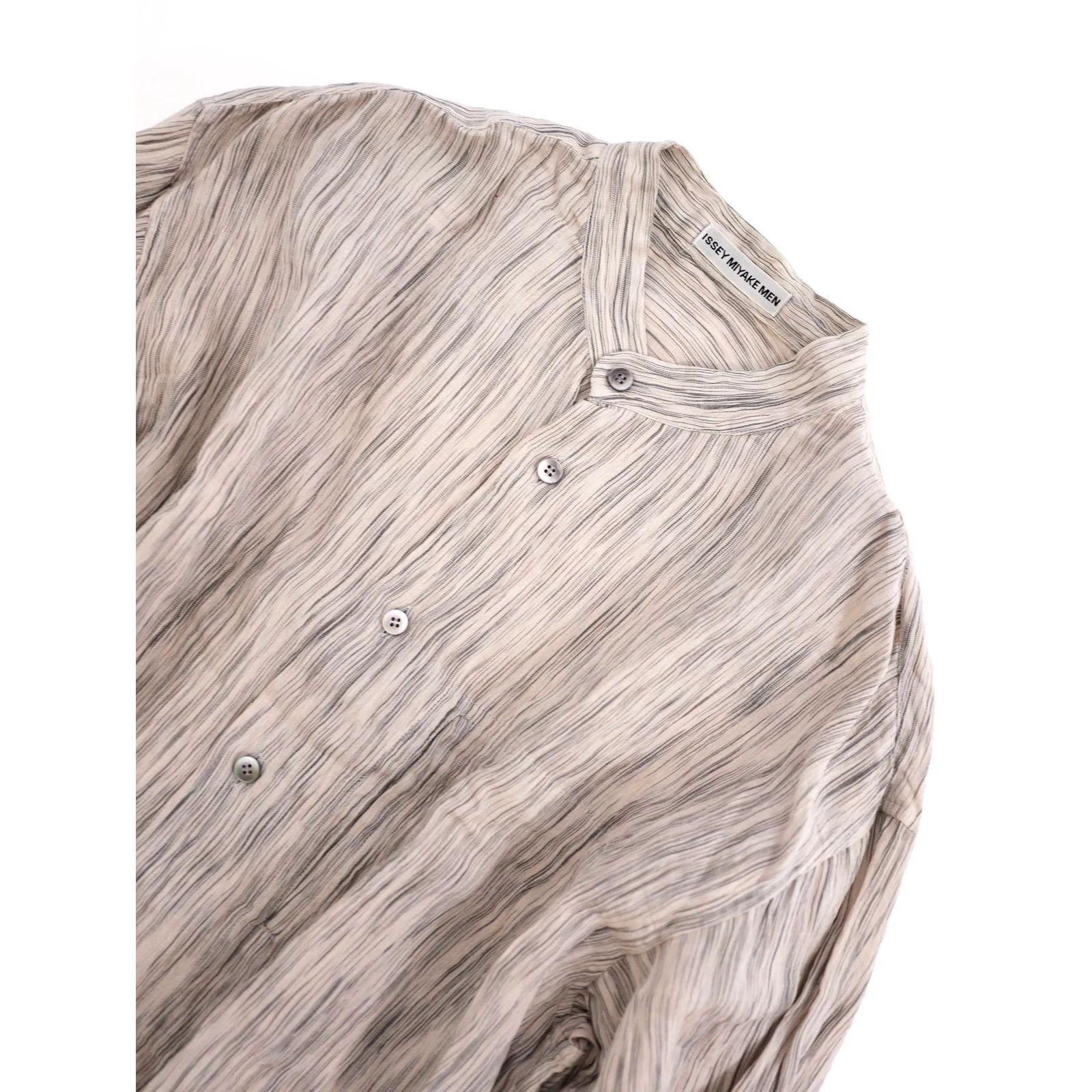 ISSEY MIYAKE Chemise en lin Beige vintage, passéist — photo 2