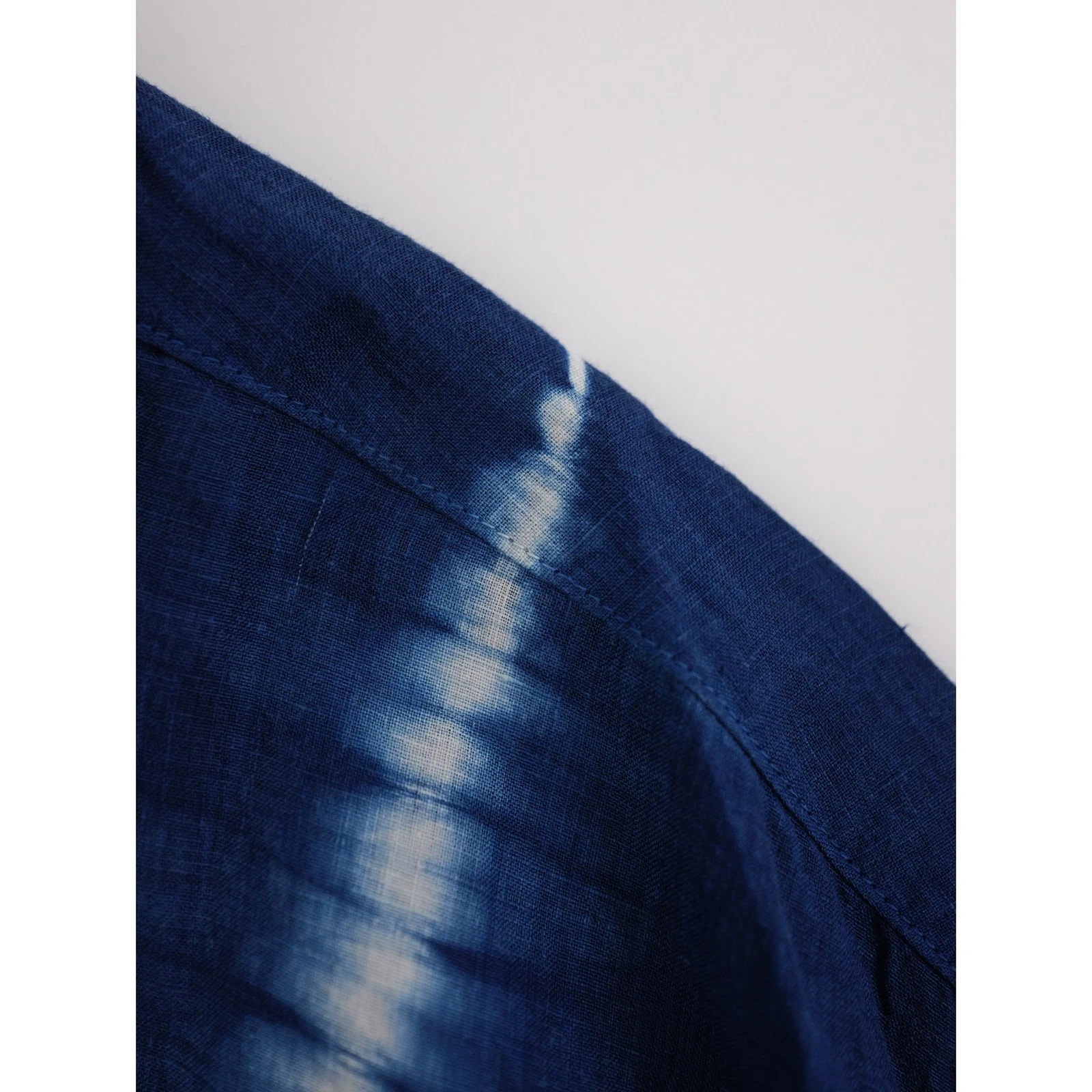 TIGRE BROCANTE Chemise en lin Marine vintage, passéist — photo 4