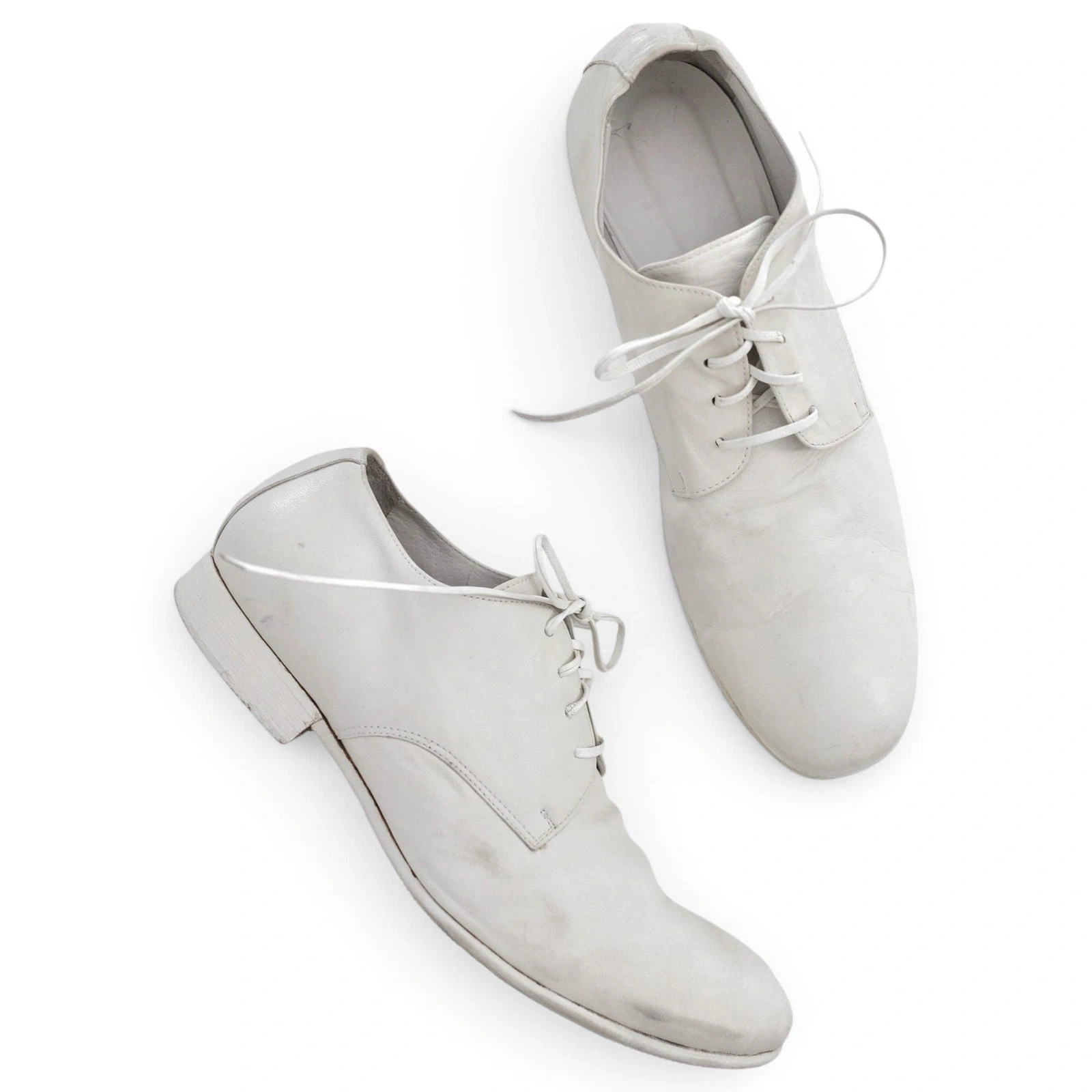 YOHJI YAMAMOTO Derbies en cuir Blanc vintage, passéist — photo 1