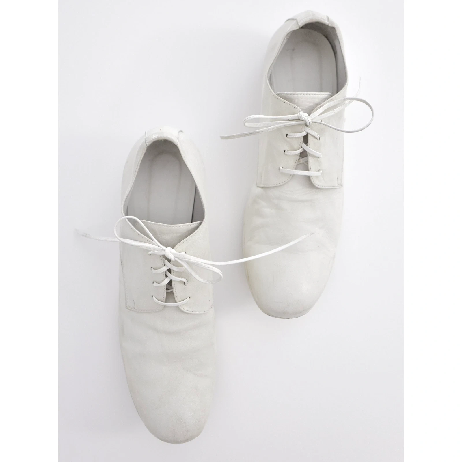 YOHJI YAMAMOTO Derbies en cuir Blanc vintage, passéist — photo 2