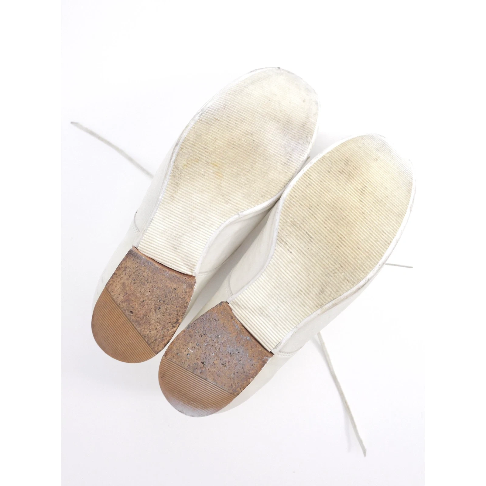YOHJI YAMAMOTO Derbies en cuir Blanc vintage, passéist — photo 13
