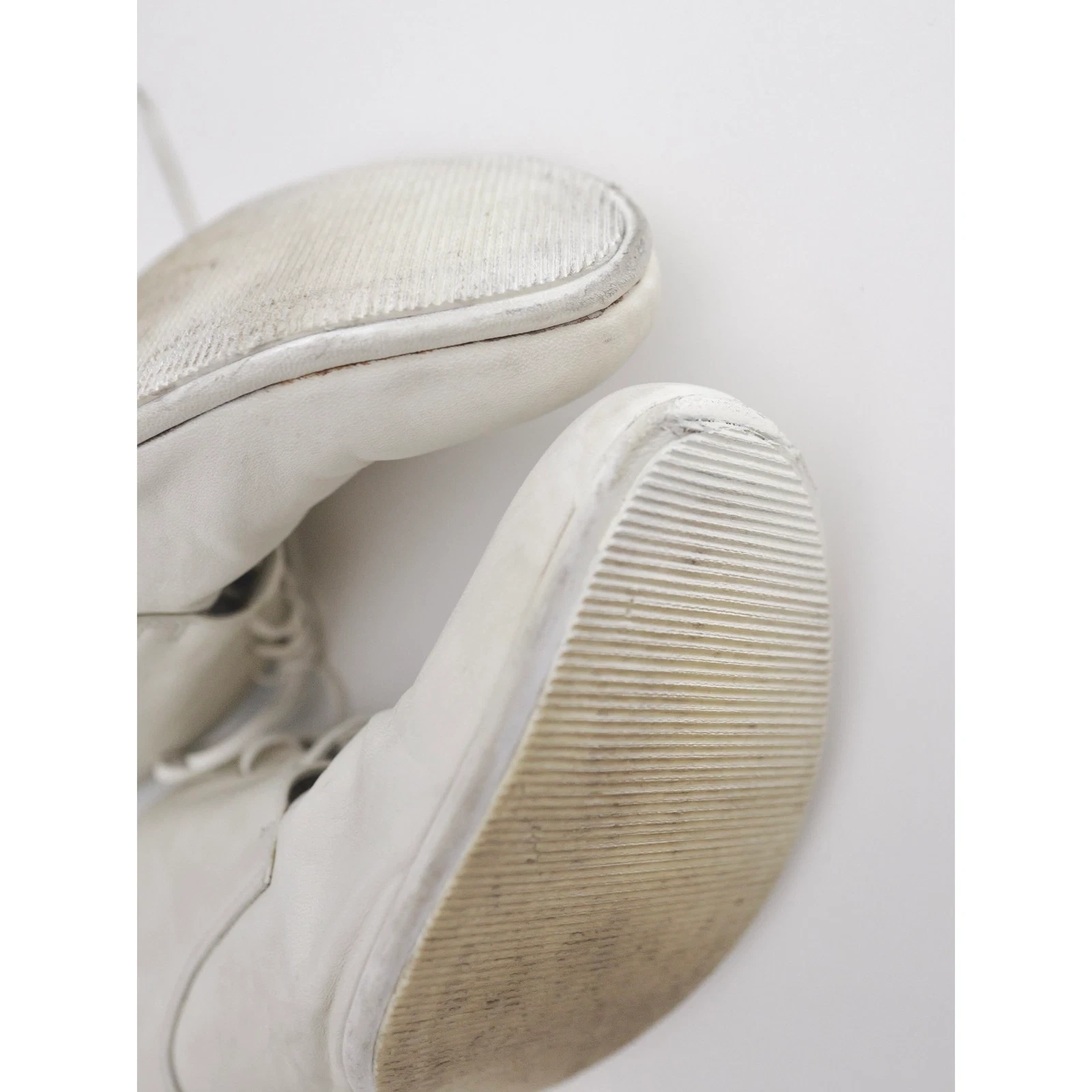 YOHJI YAMAMOTO Derbies en cuir Blanc vintage, passéist — photo 15