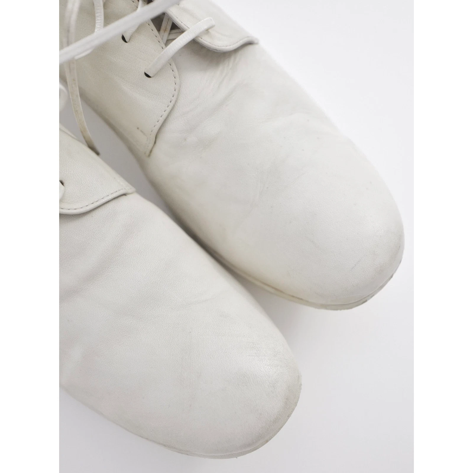 YOHJI YAMAMOTO Derbies en cuir Blanc vintage, passéist — photo 6
