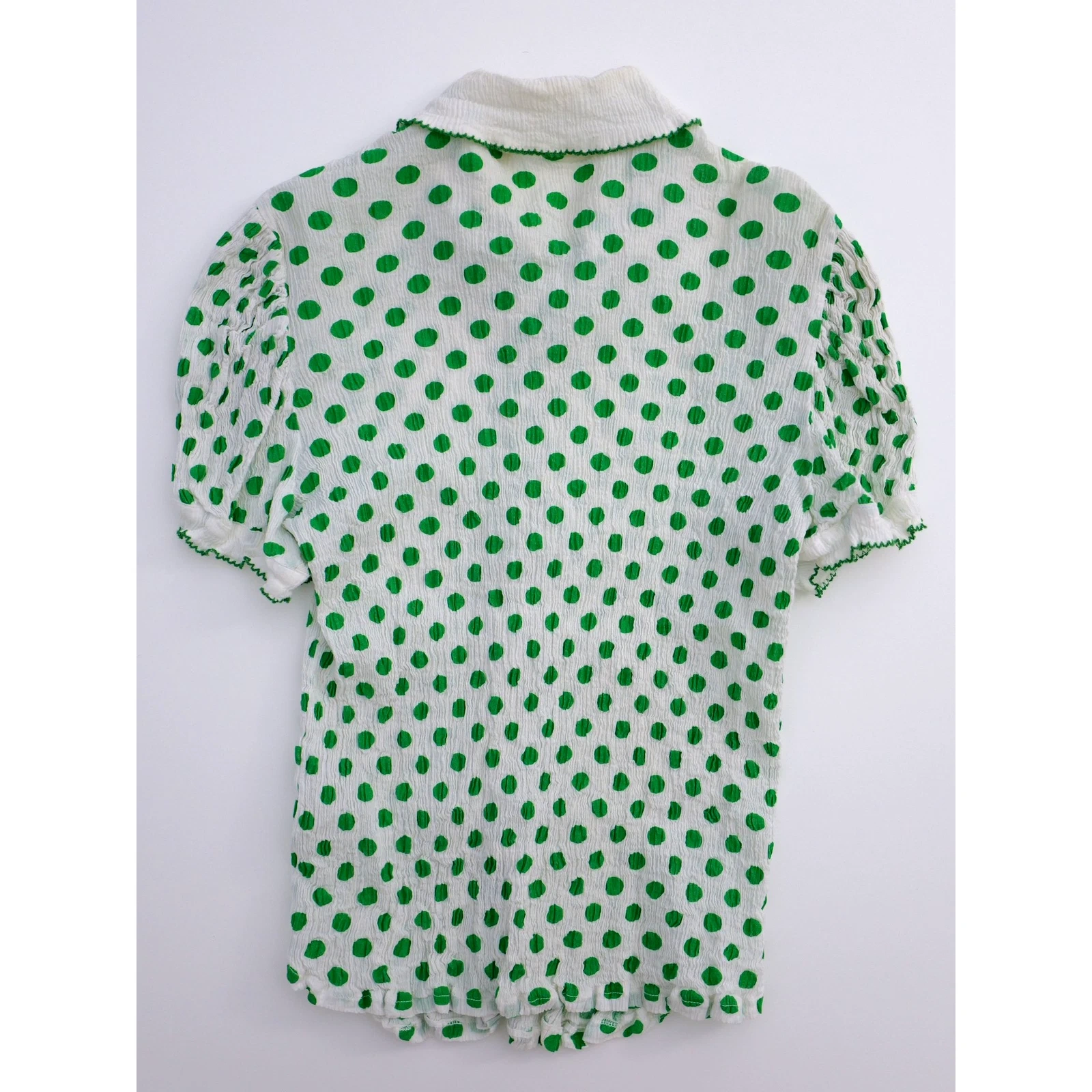 TSUMORI CHISATO Blouse Vert vintage, passéist — photo 14
