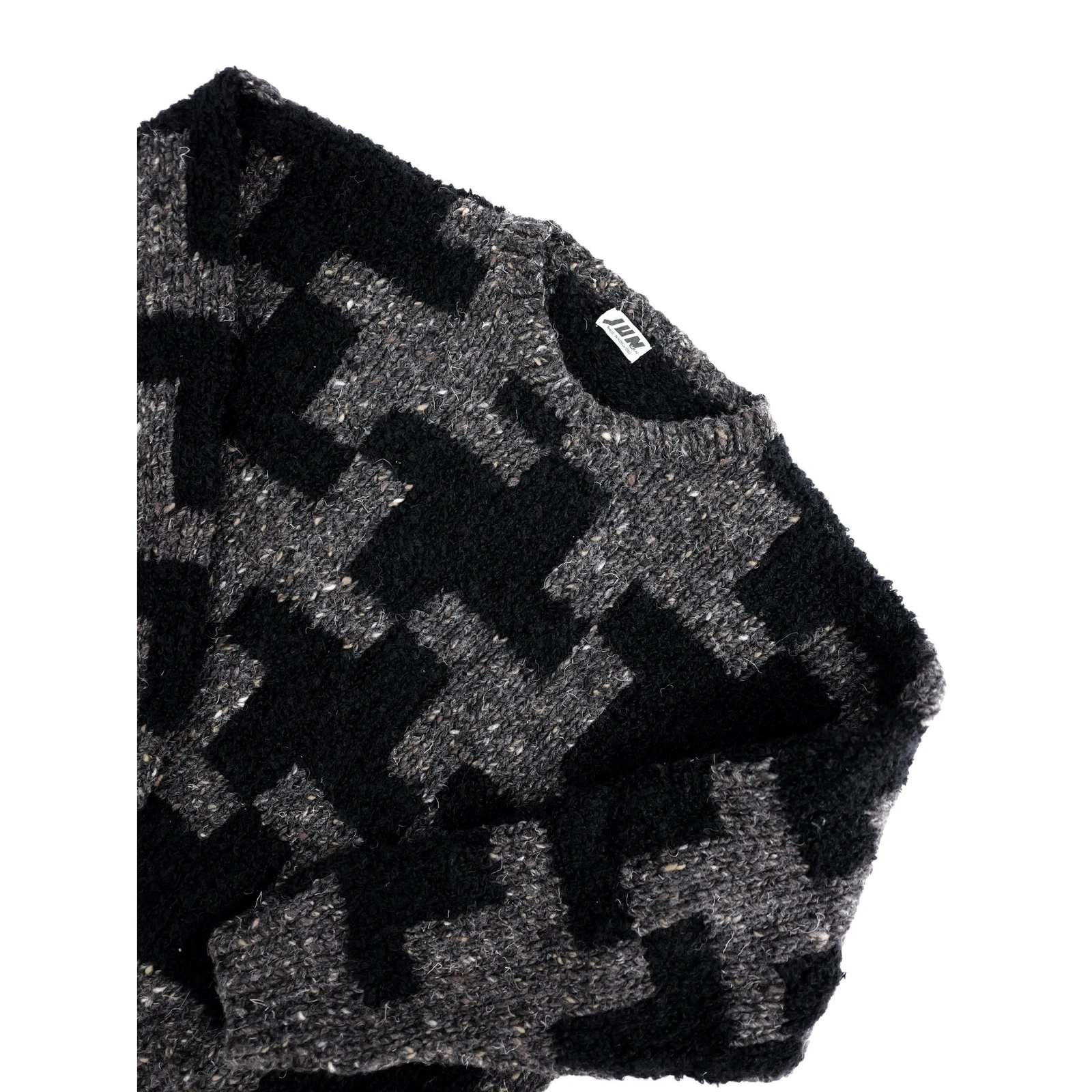 JUN Wool pull Anthracite vintage, passéist — photo 2
