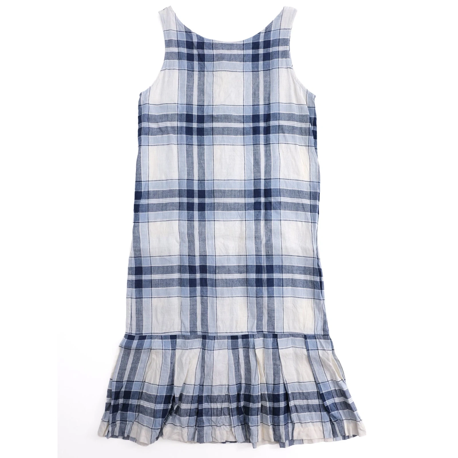 YOHJI YAMAMOTO Robe longue en lin Bleu vintage, passéist — photo 14