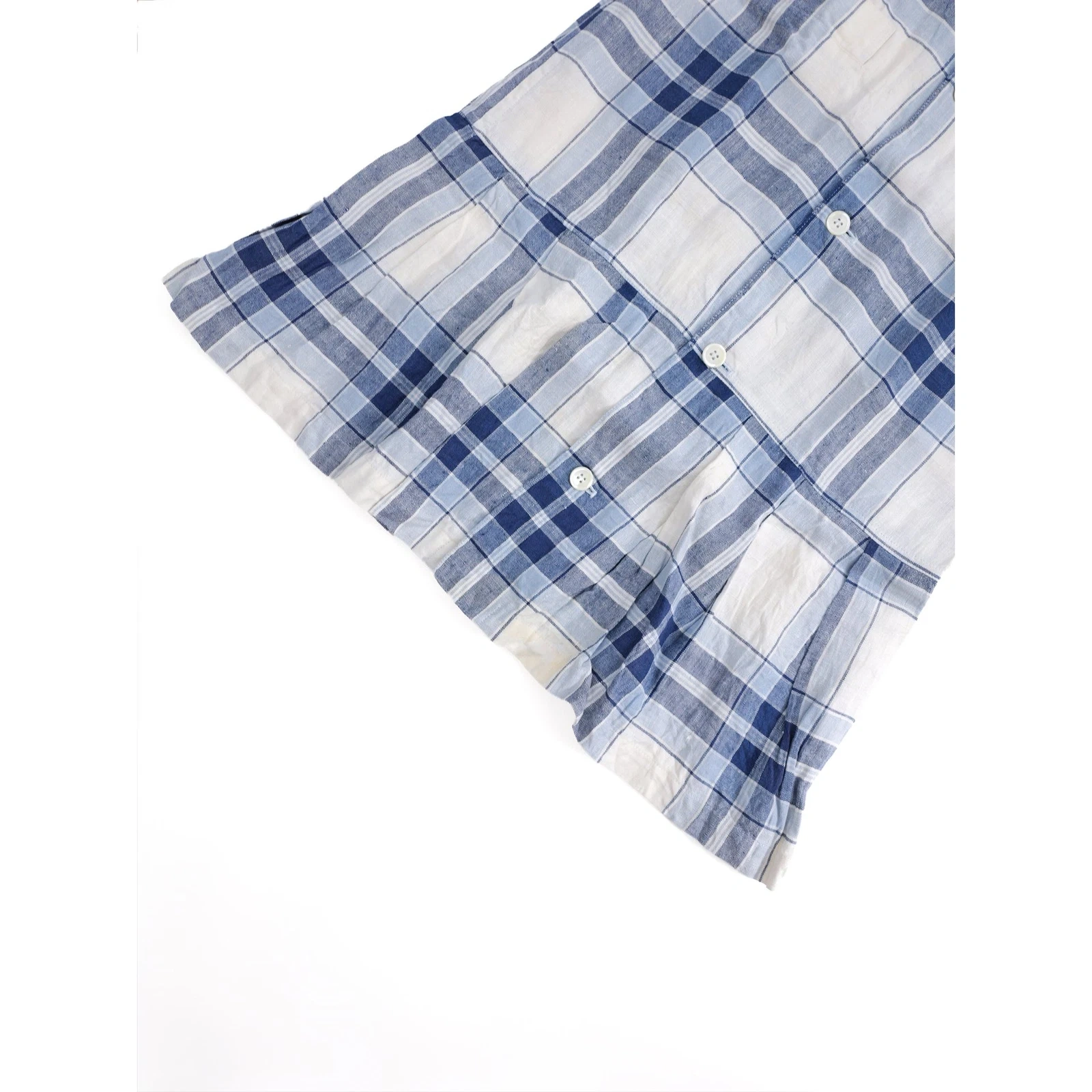 YOHJI YAMAMOTO Robe longue en lin Bleu vintage, passéist — photo 3