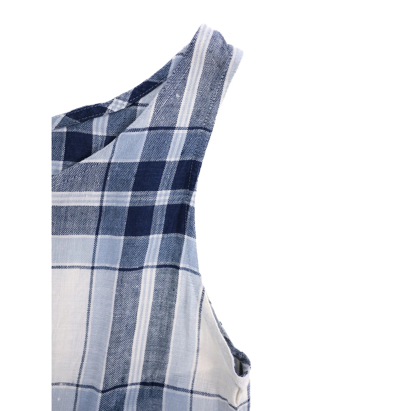 YOHJI YAMAMOTO Robe longue en lin Bleu vintage, passéist — photo 4