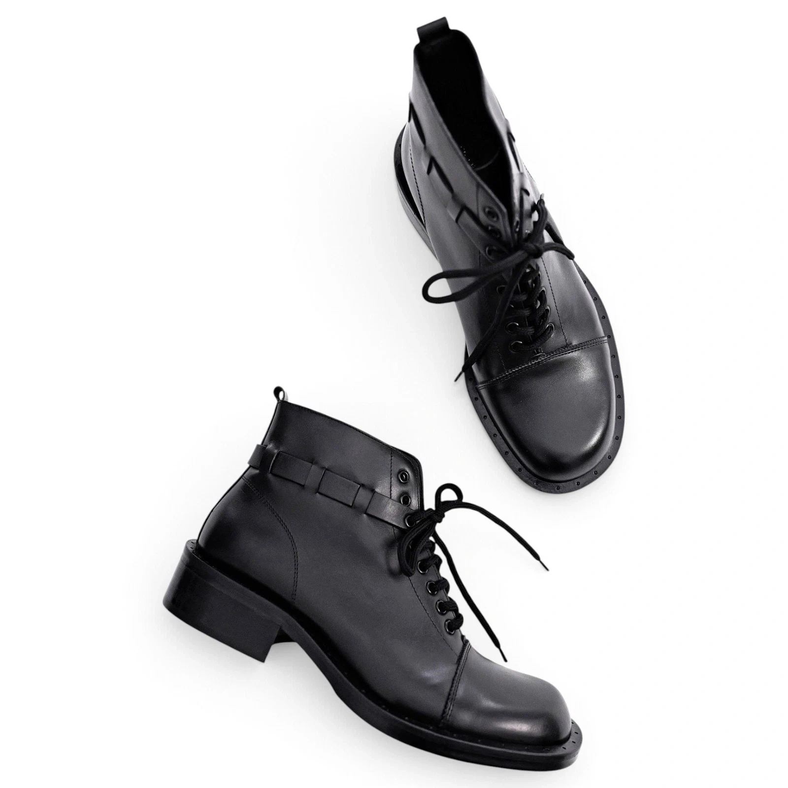 YOHJI YAMAMOTO Leather boots Noir vintage, passéist — photo 1