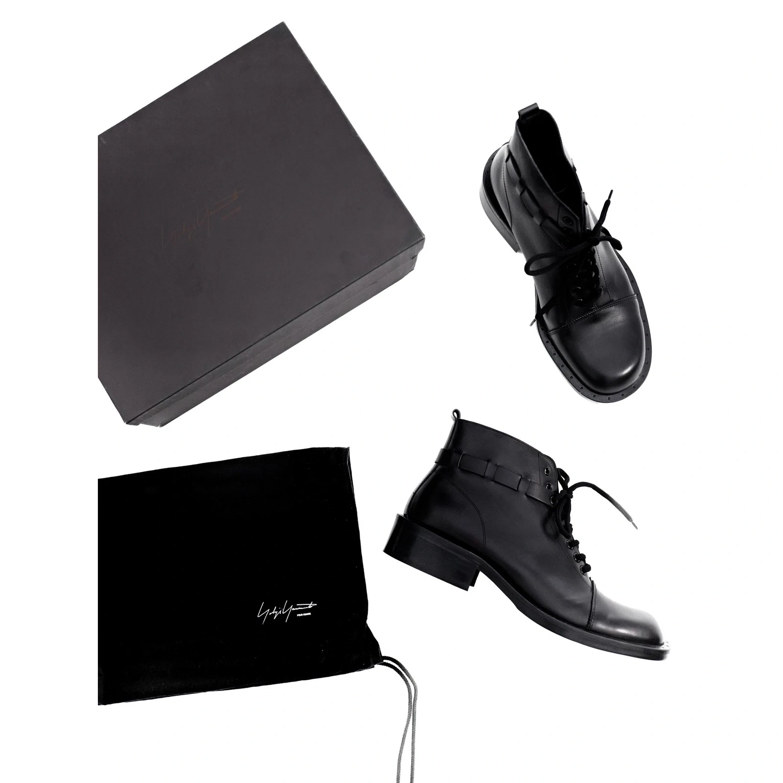 YOHJI YAMAMOTO Leather boots Noir vintage, passéist — photo 3