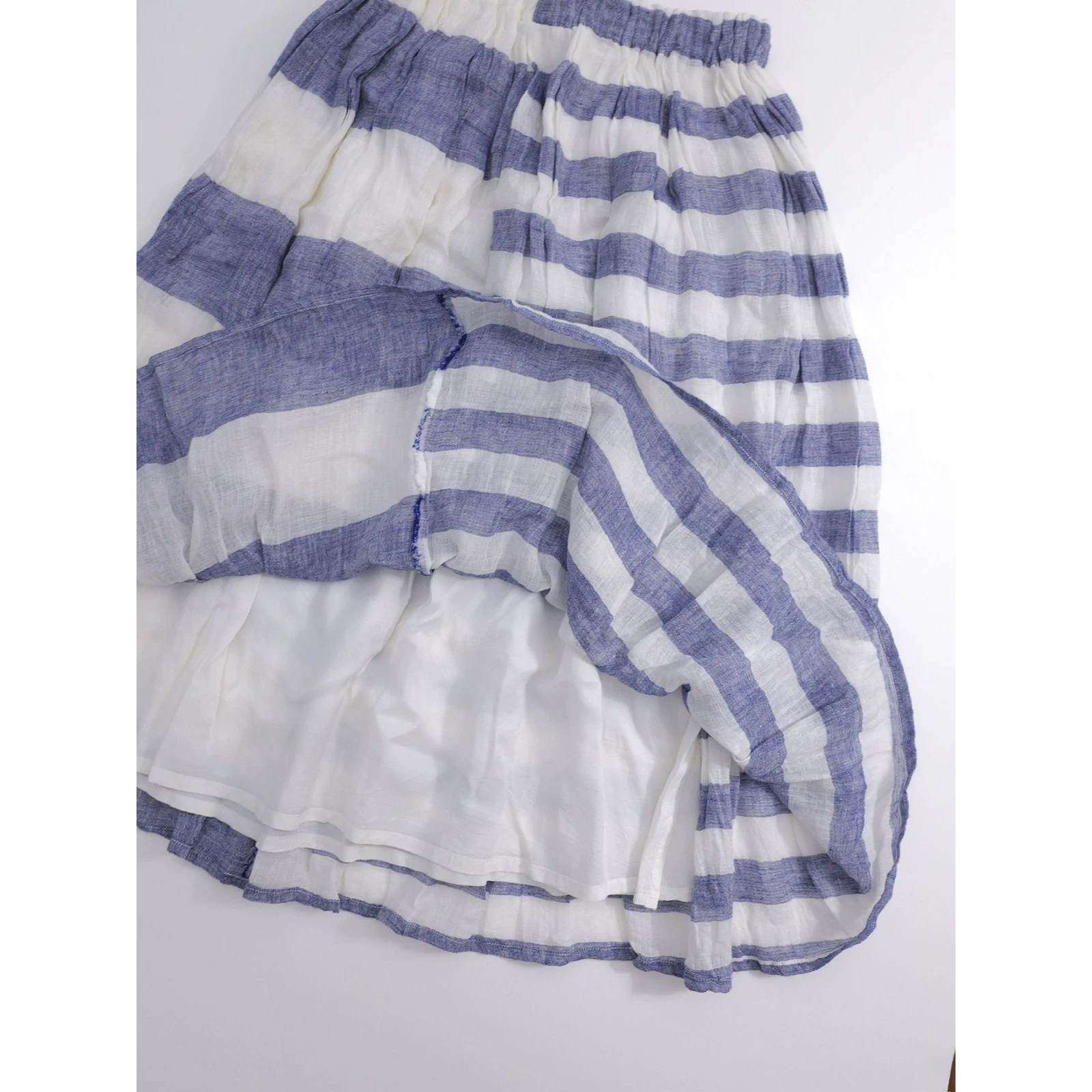 PLANTATION Jupe en lin Bleu vintage, passéist — photo 9