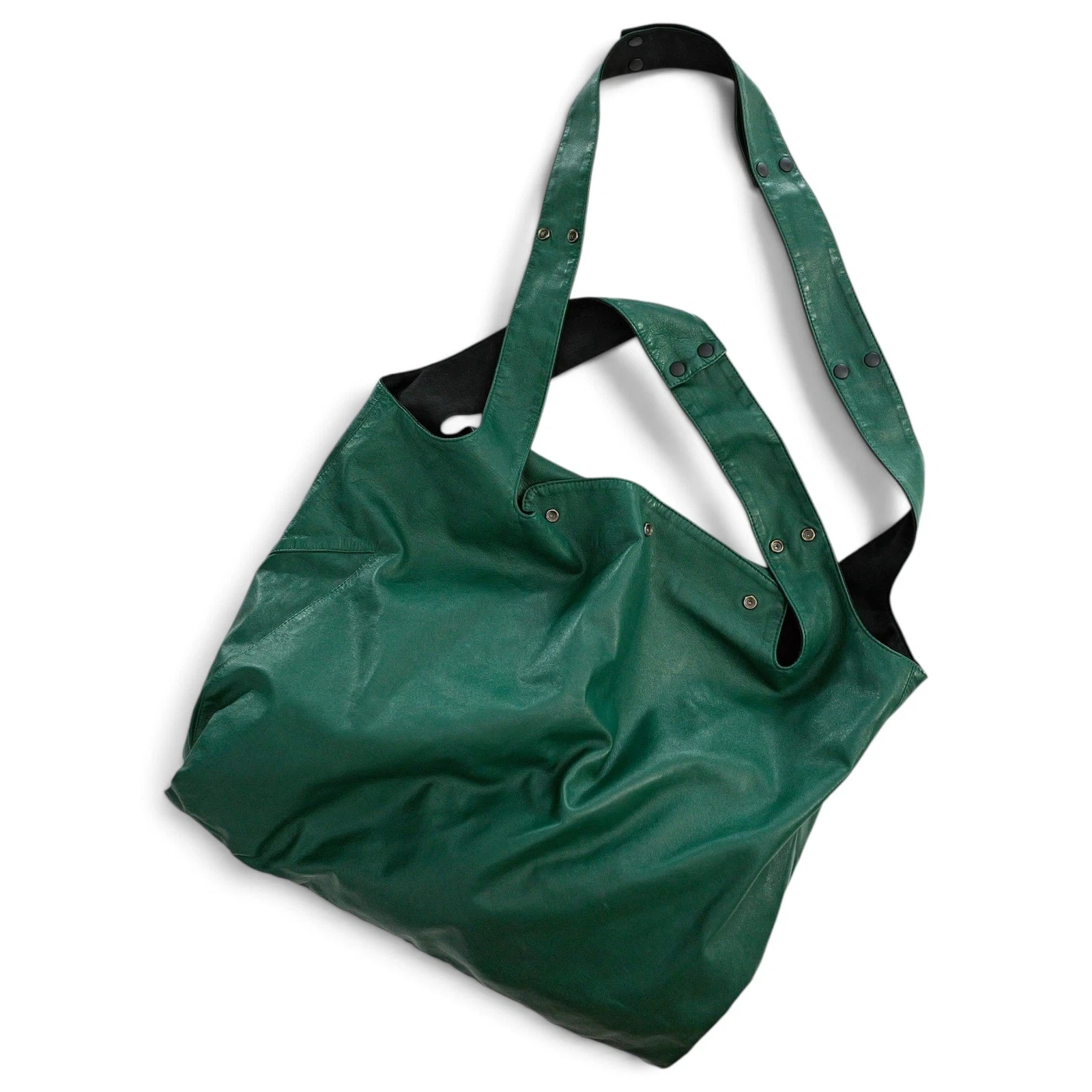 YOHJI YAMAMOTO Sac besace en cuir Vert vintage, passéist — photo 1