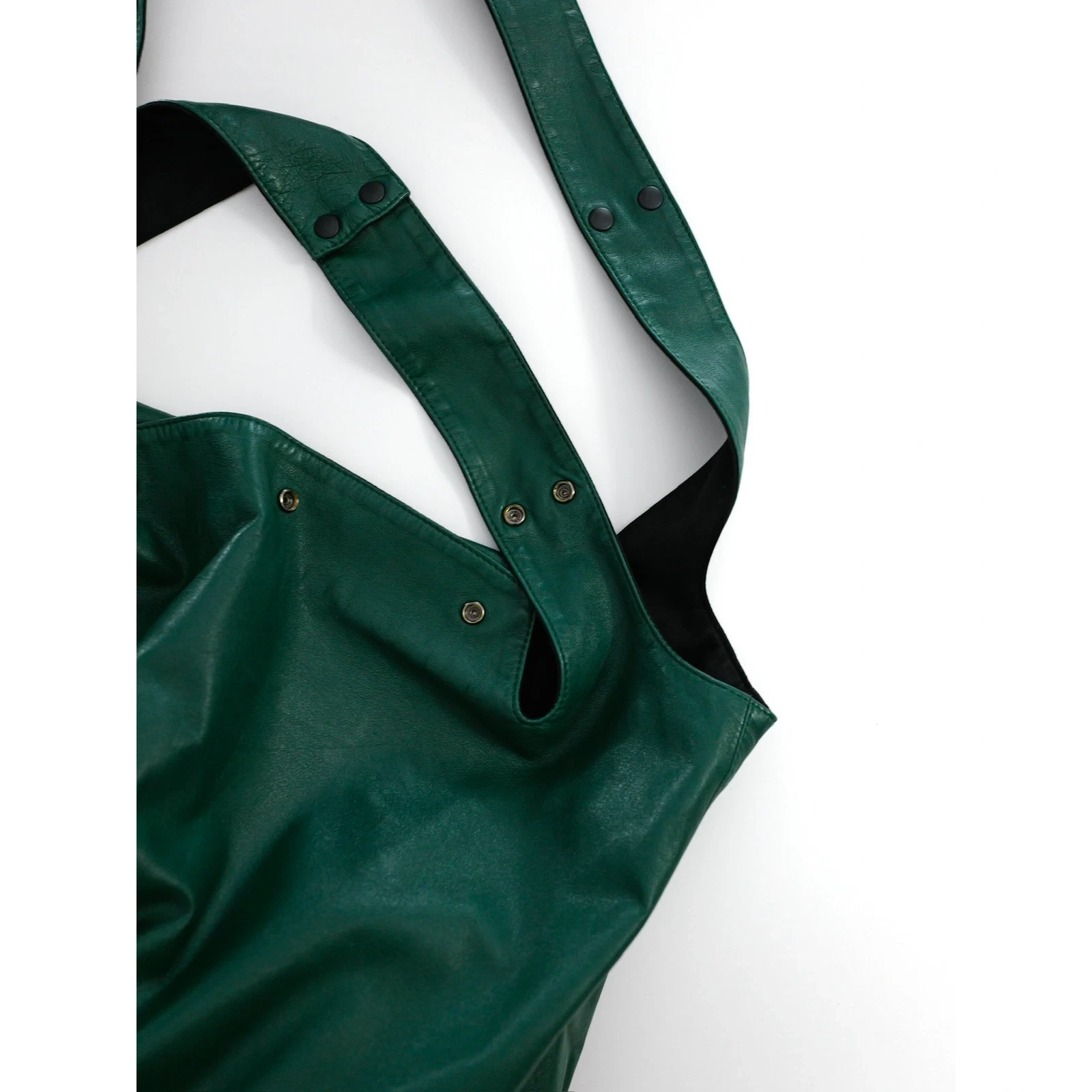 YOHJI YAMAMOTO Sac besace en cuir Vert vintage, passéist — photo 2