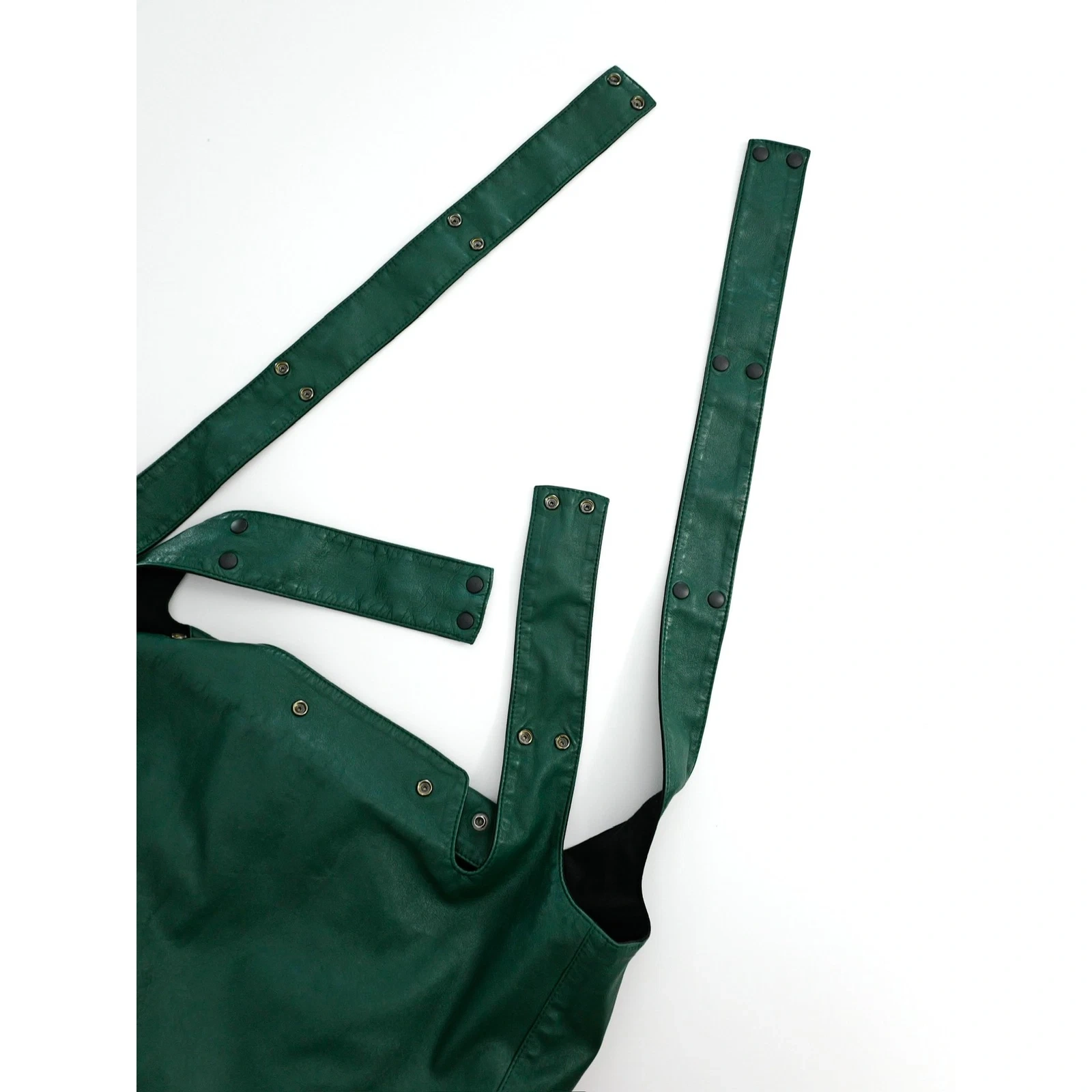 YOHJI YAMAMOTO Sac besace en cuir Vert vintage, passéist — photo 11