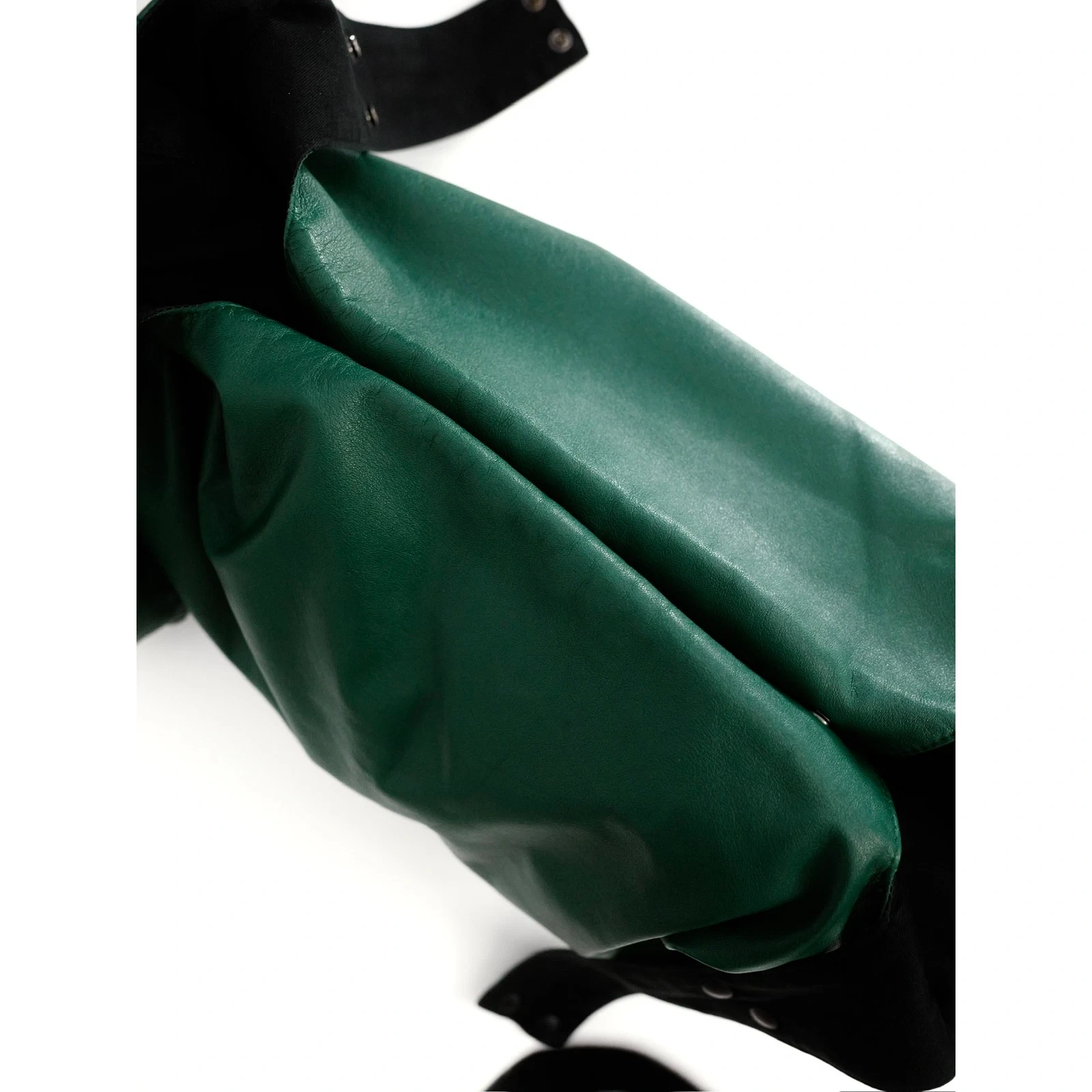 YOHJI YAMAMOTO Sac besace en cuir Vert vintage, passéist — photo 12