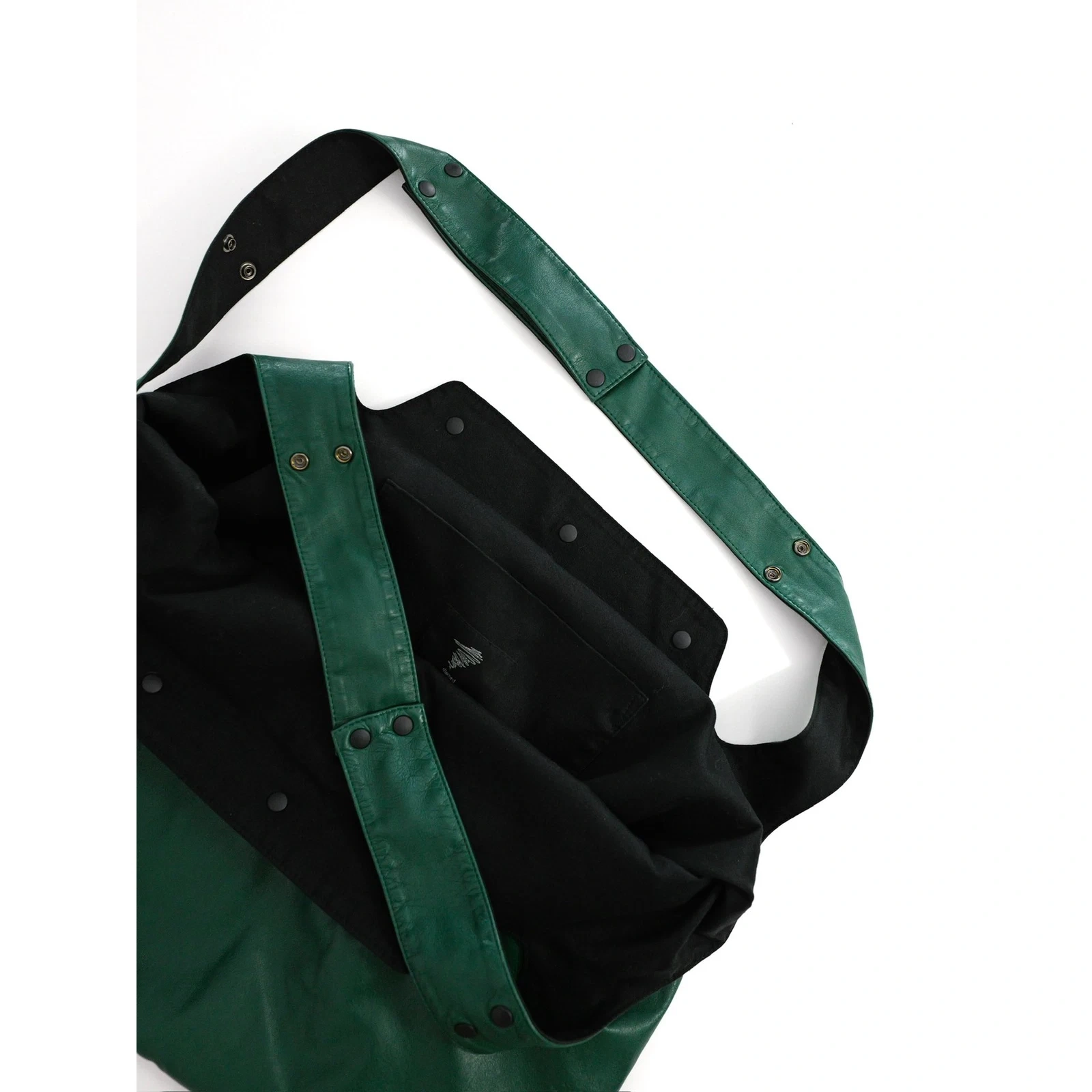 YOHJI YAMAMOTO Sac besace en cuir Vert vintage, passéist — photo 13