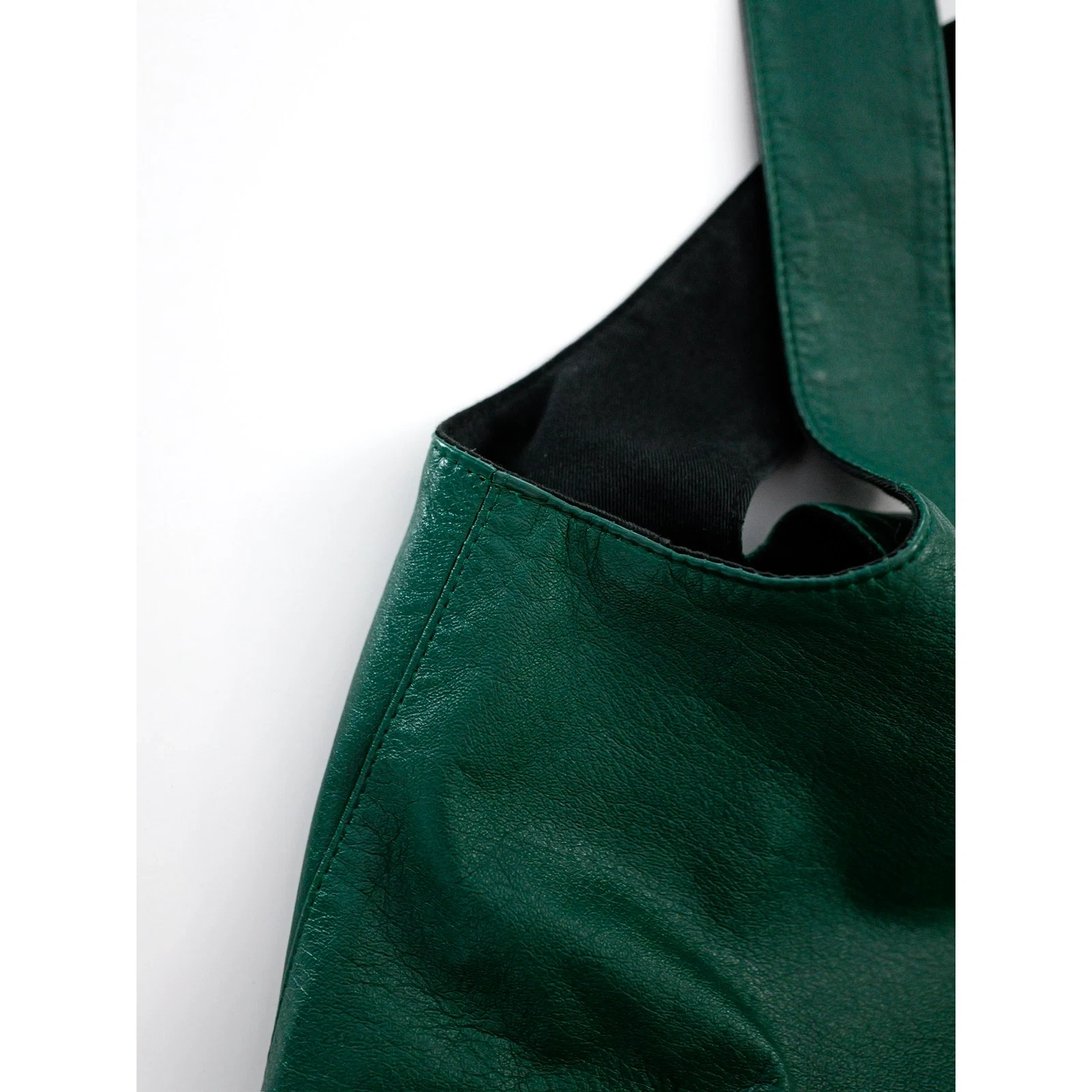 YOHJI YAMAMOTO Sac besace en cuir Vert vintage, passéist — photo 5