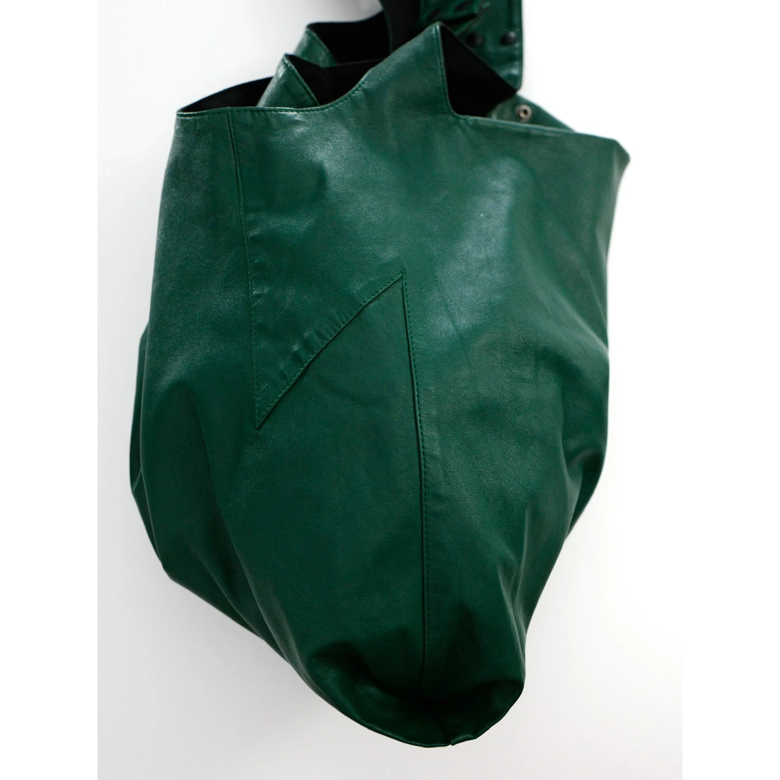 YOHJI YAMAMOTO Sac besace en cuir Vert vintage, passéist — photo 9