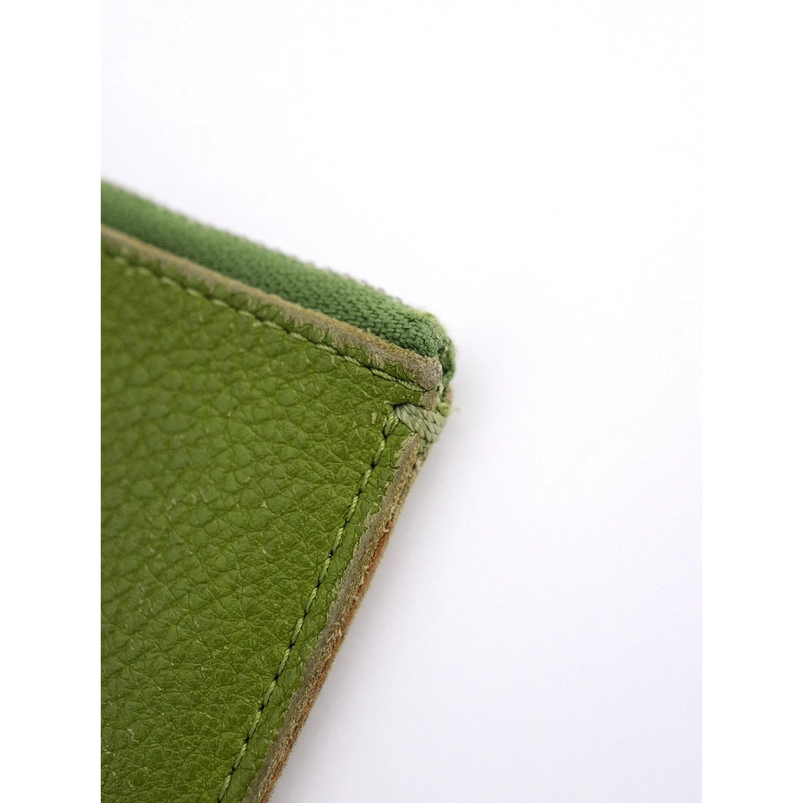 YOHJI YAMAMOTO Petite maroquinerie en cuir Vert vintage, passéist — photo 3