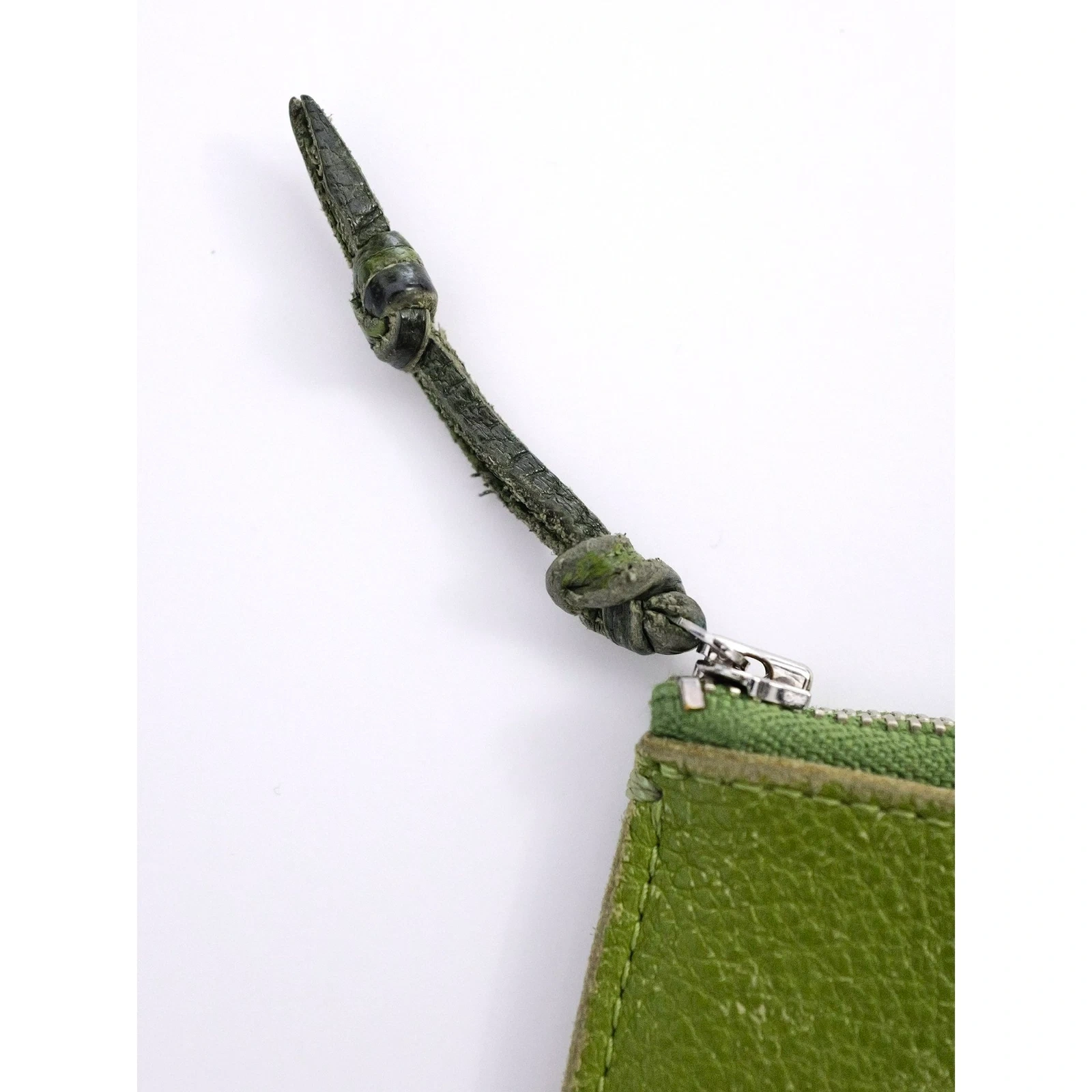 YOHJI YAMAMOTO Petite maroquinerie en cuir Vert vintage, passéist — photo 4