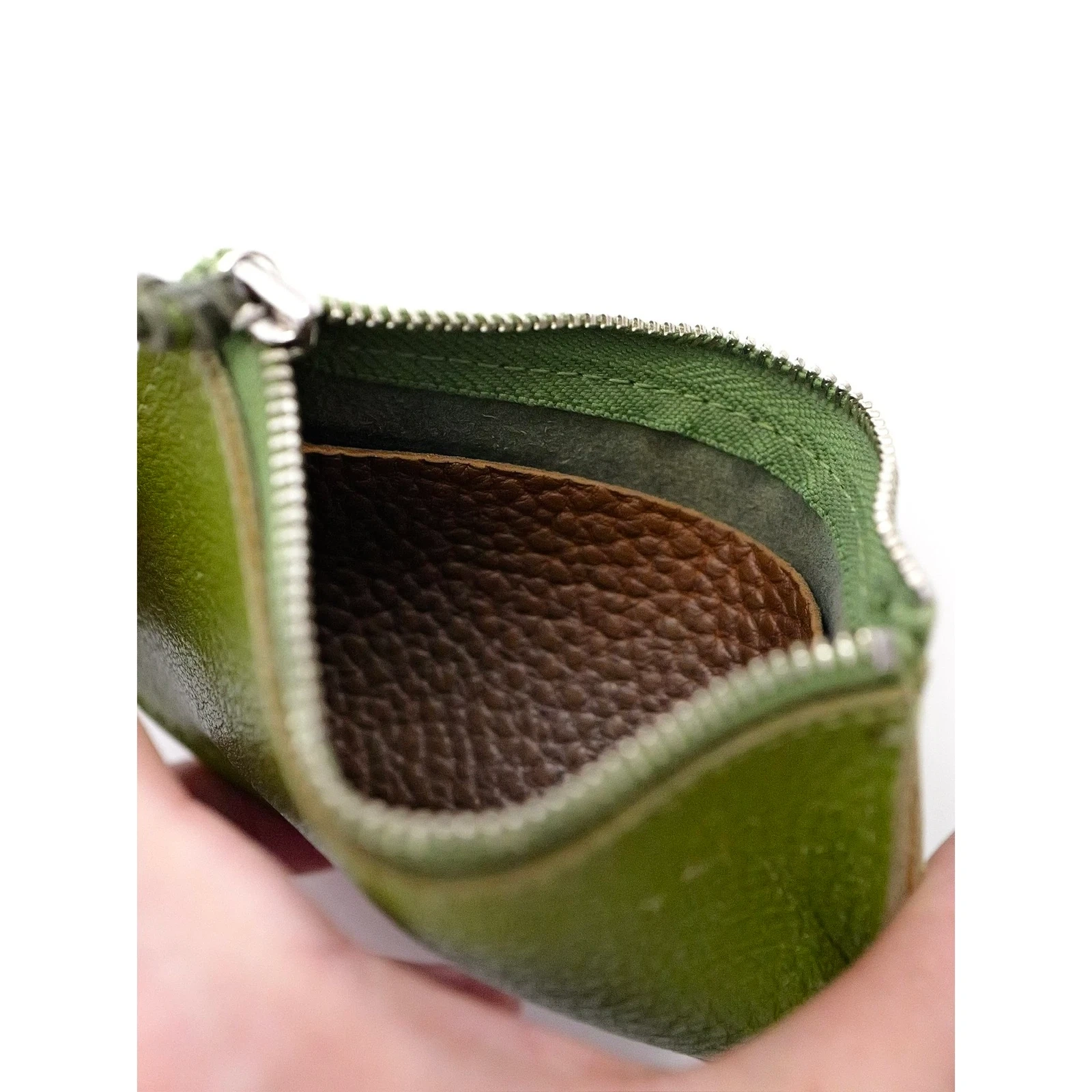 YOHJI YAMAMOTO Petite maroquinerie en cuir Vert vintage, passéist — photo 6