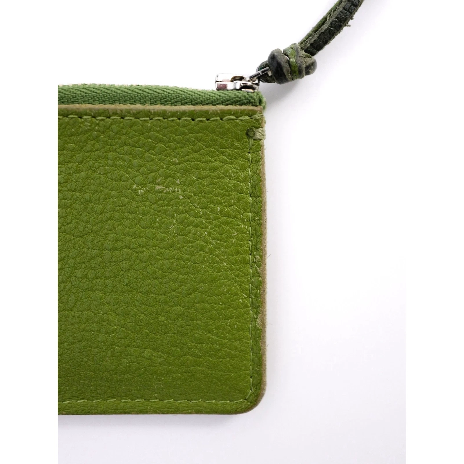 YOHJI YAMAMOTO Petite maroquinerie en cuir Vert vintage, passéist — photo 9