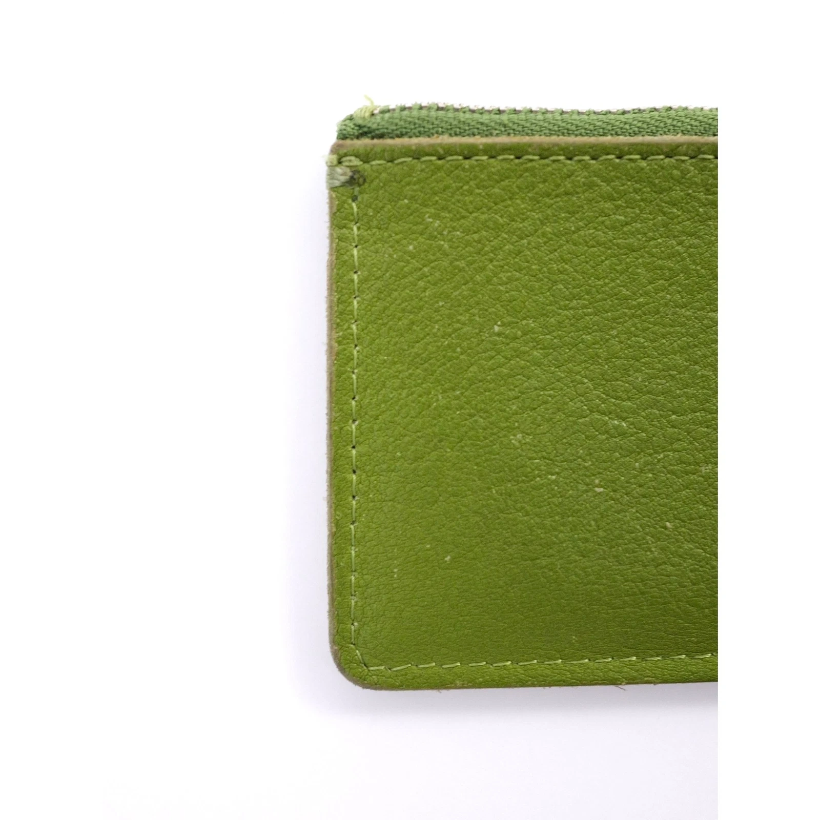 YOHJI YAMAMOTO Petite maroquinerie en cuir Vert vintage, passéist — photo 10