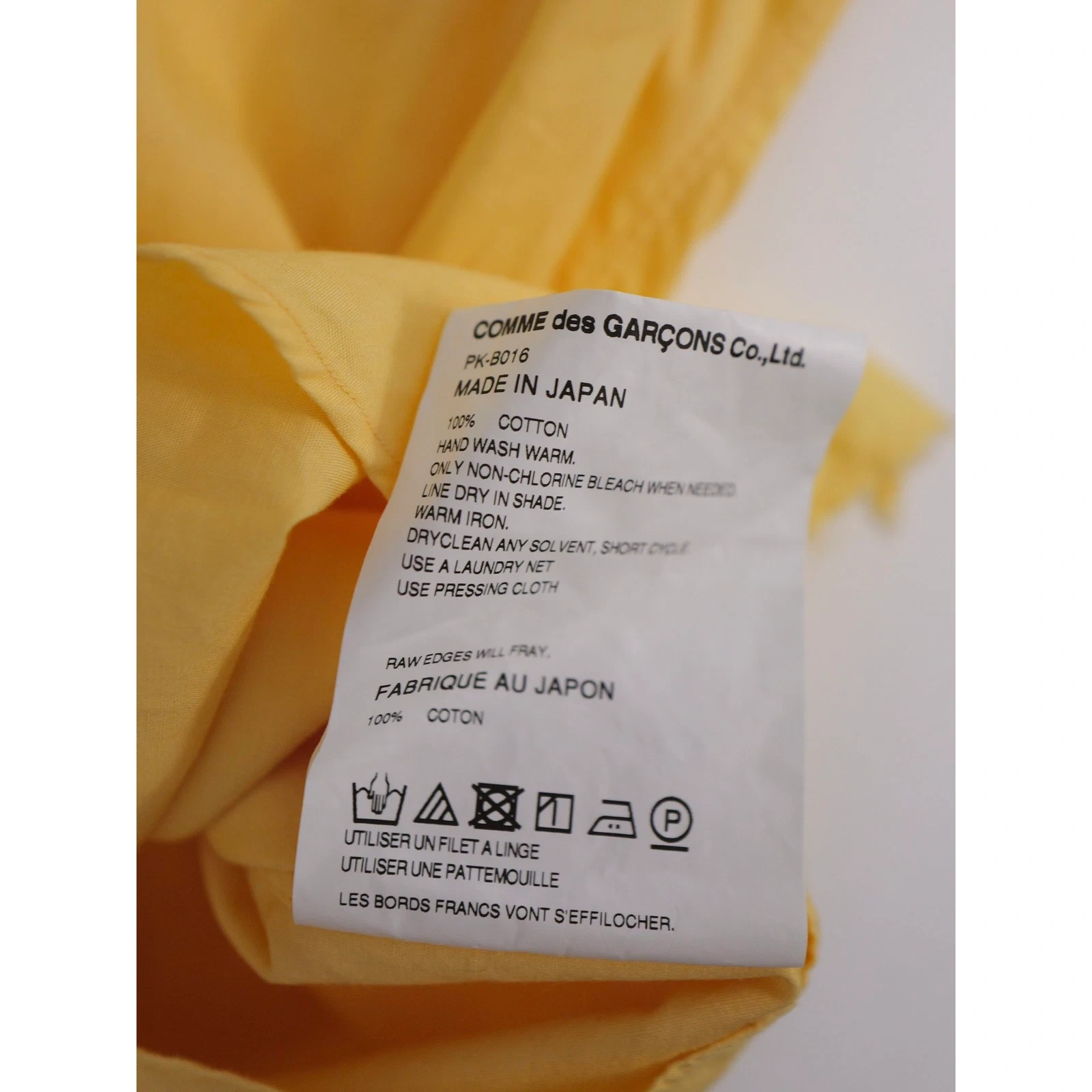 COMME DES GARÇONS Chemise Jaune vintage, passéist — photo 12