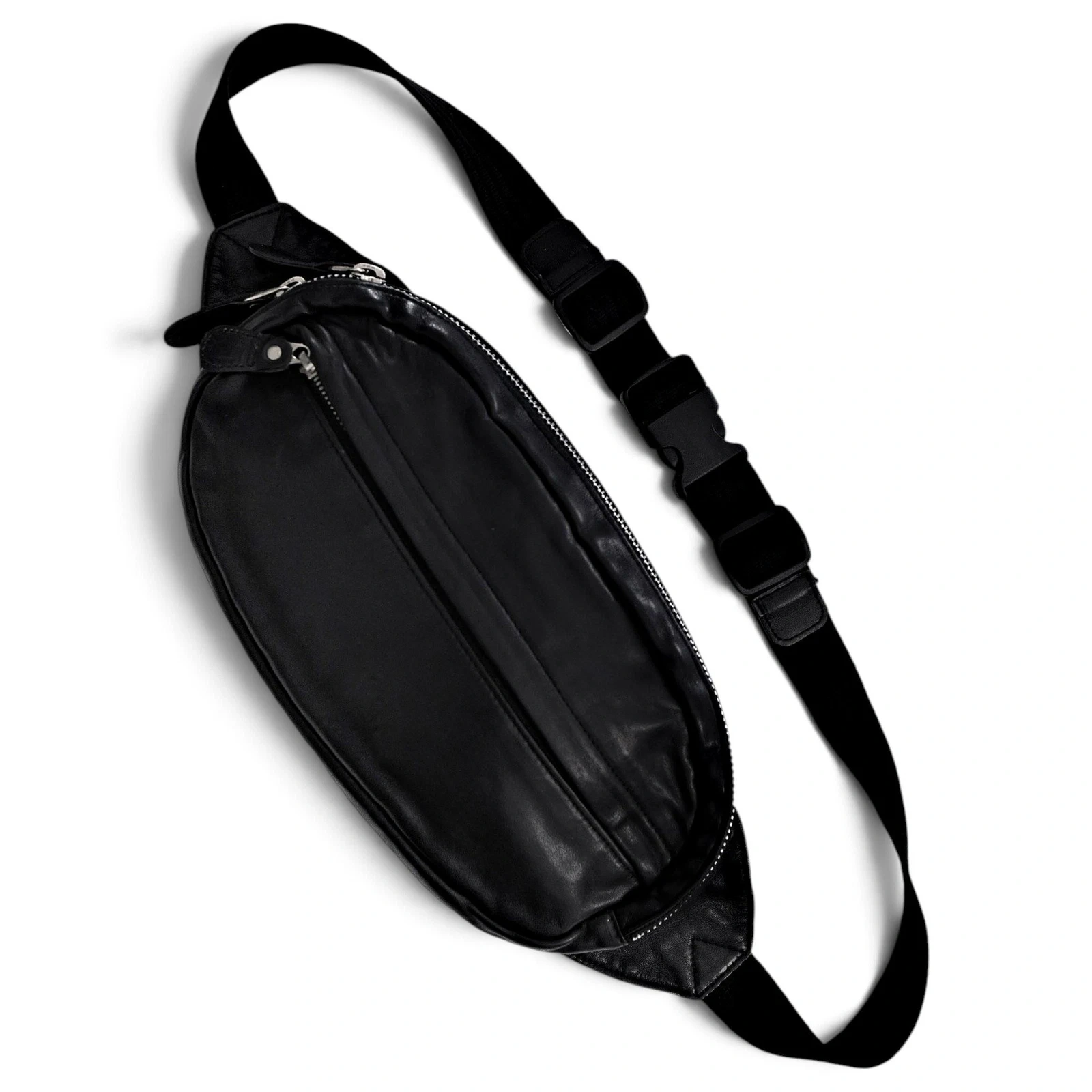 YOHJI YAMAMOTO Sac banane en cuir Noir vintage, passéist — photo 1