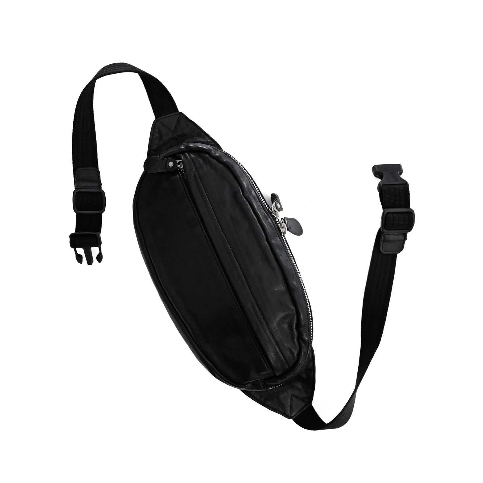 YOHJI YAMAMOTO Sac banane en cuir Noir vintage, passéist — photo 2