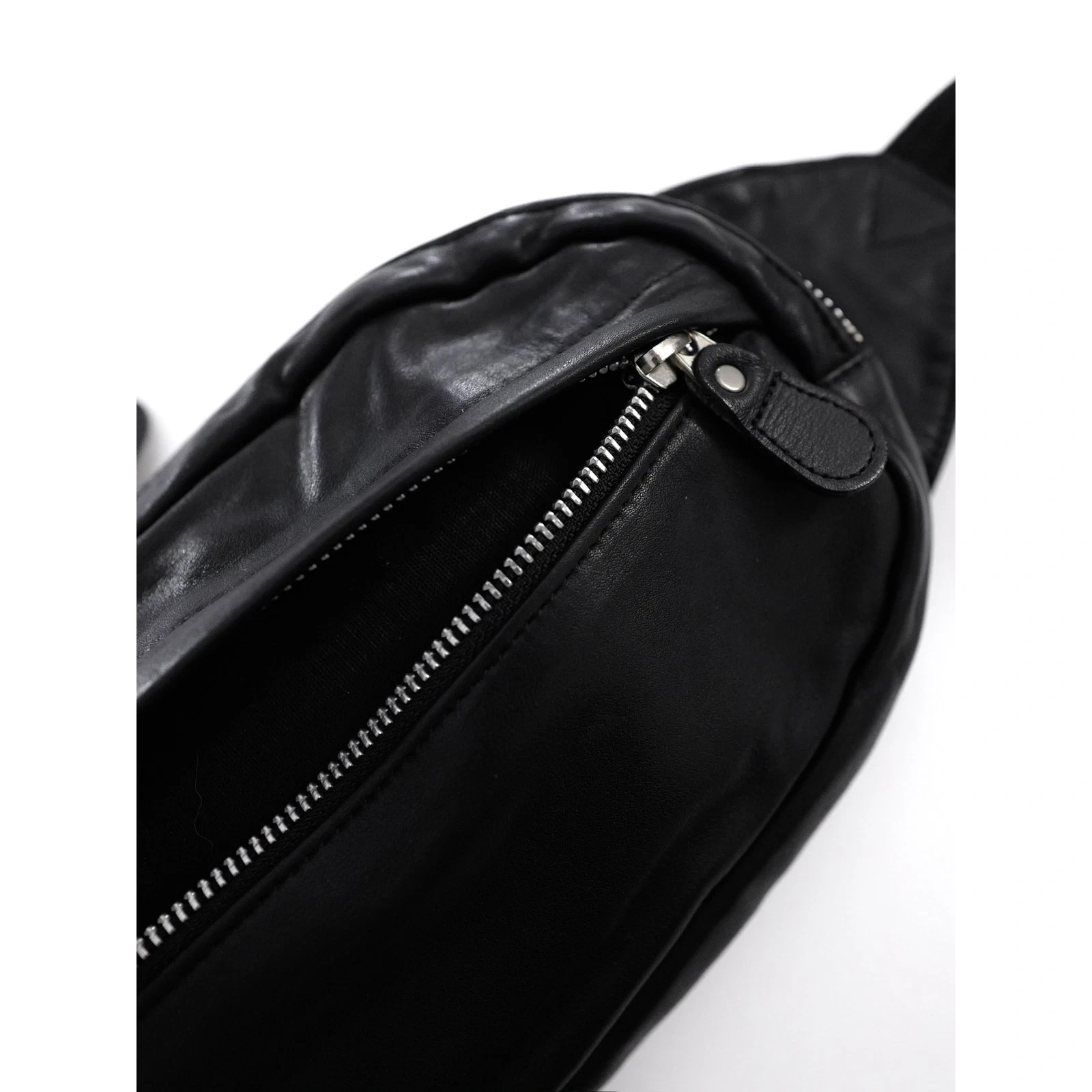 YOHJI YAMAMOTO Sac banane en cuir Noir vintage, passéist — photo 8