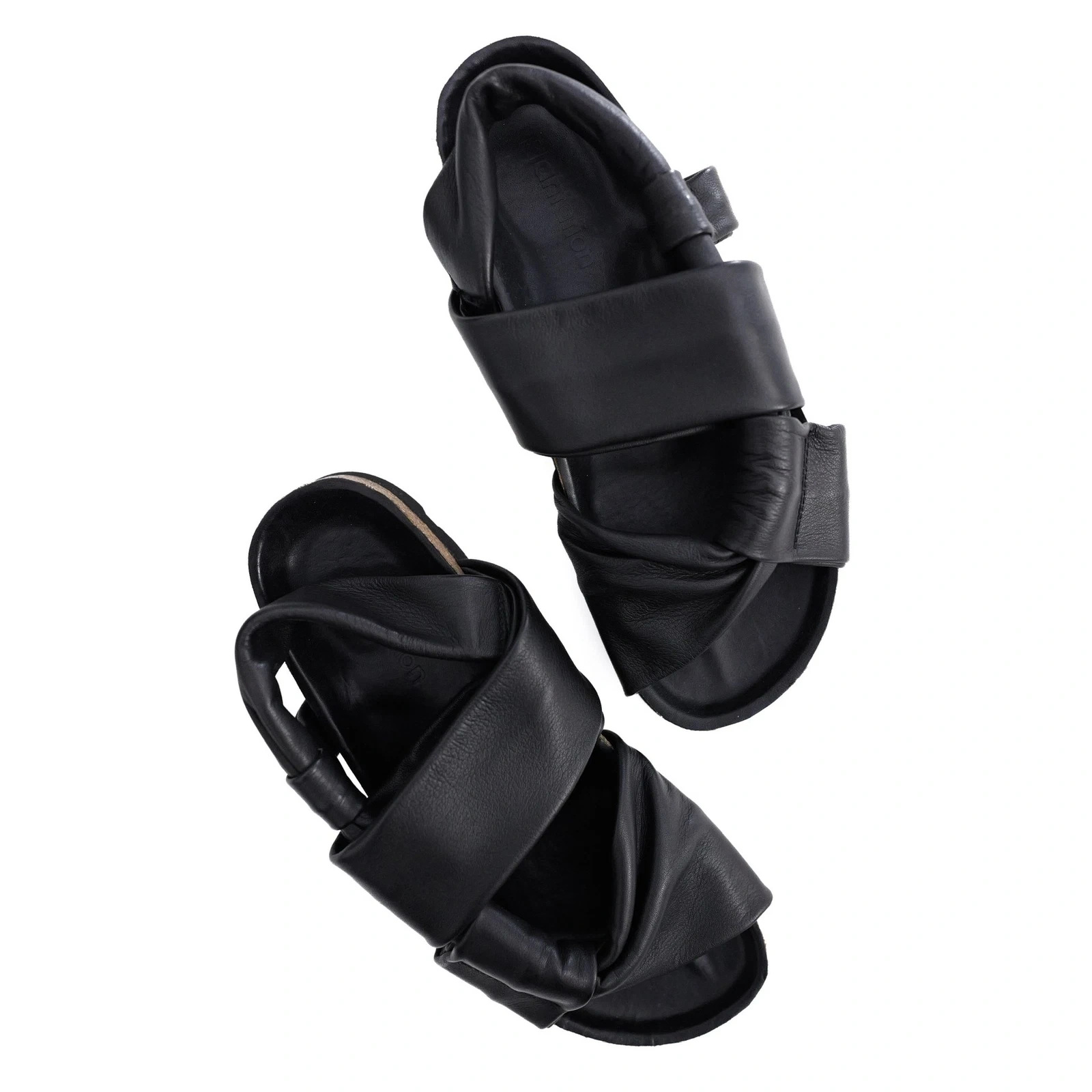 PLANTATION Leather mules Noir vintage, passéist — photo 2