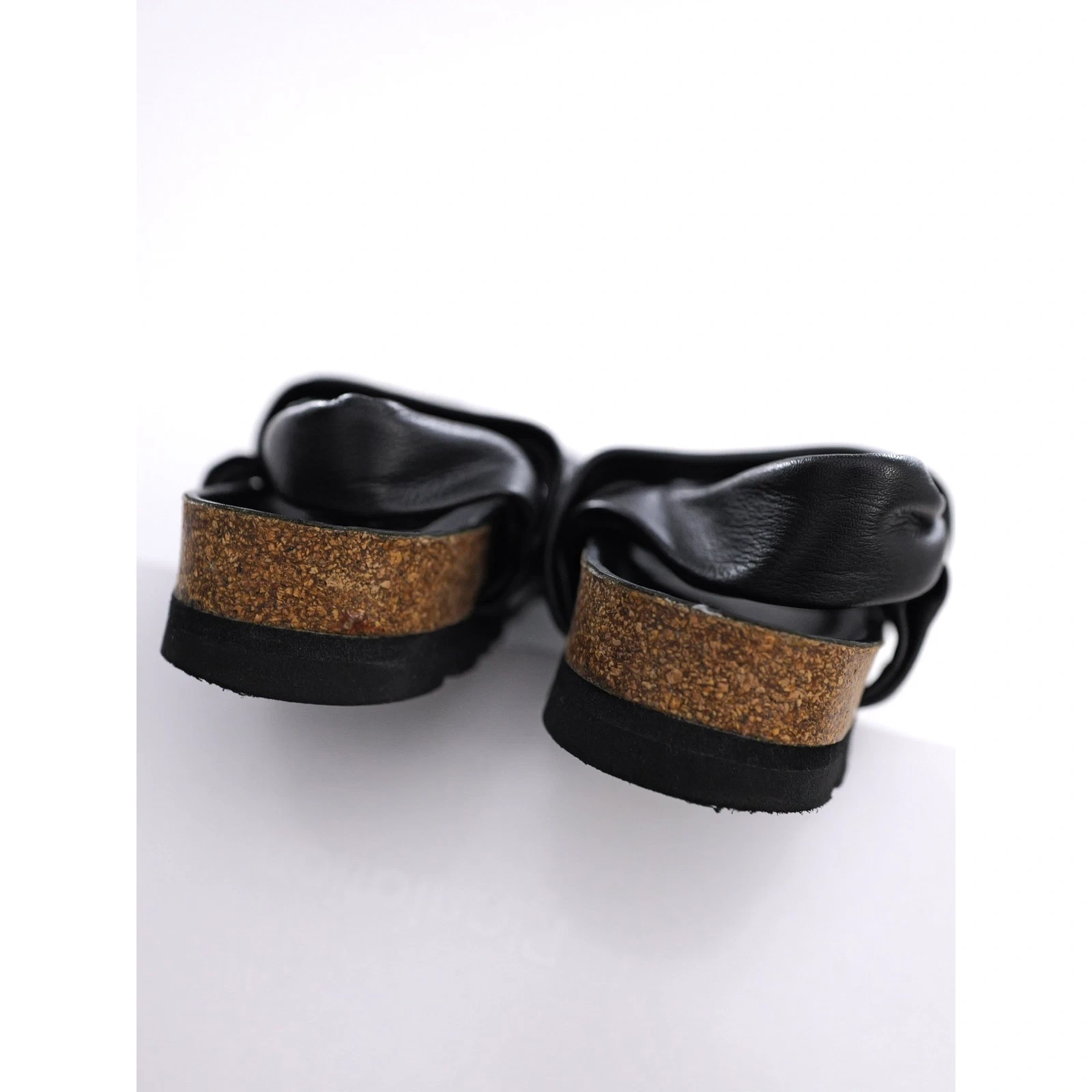 PLANTATION Leather mules Noir vintage, passéist — photo 14