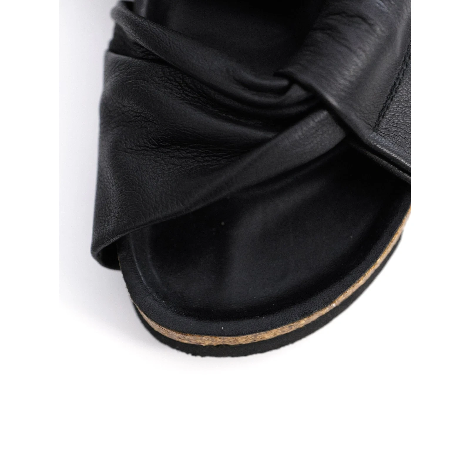 PLANTATION Leather mules Noir vintage, passéist — photo 10