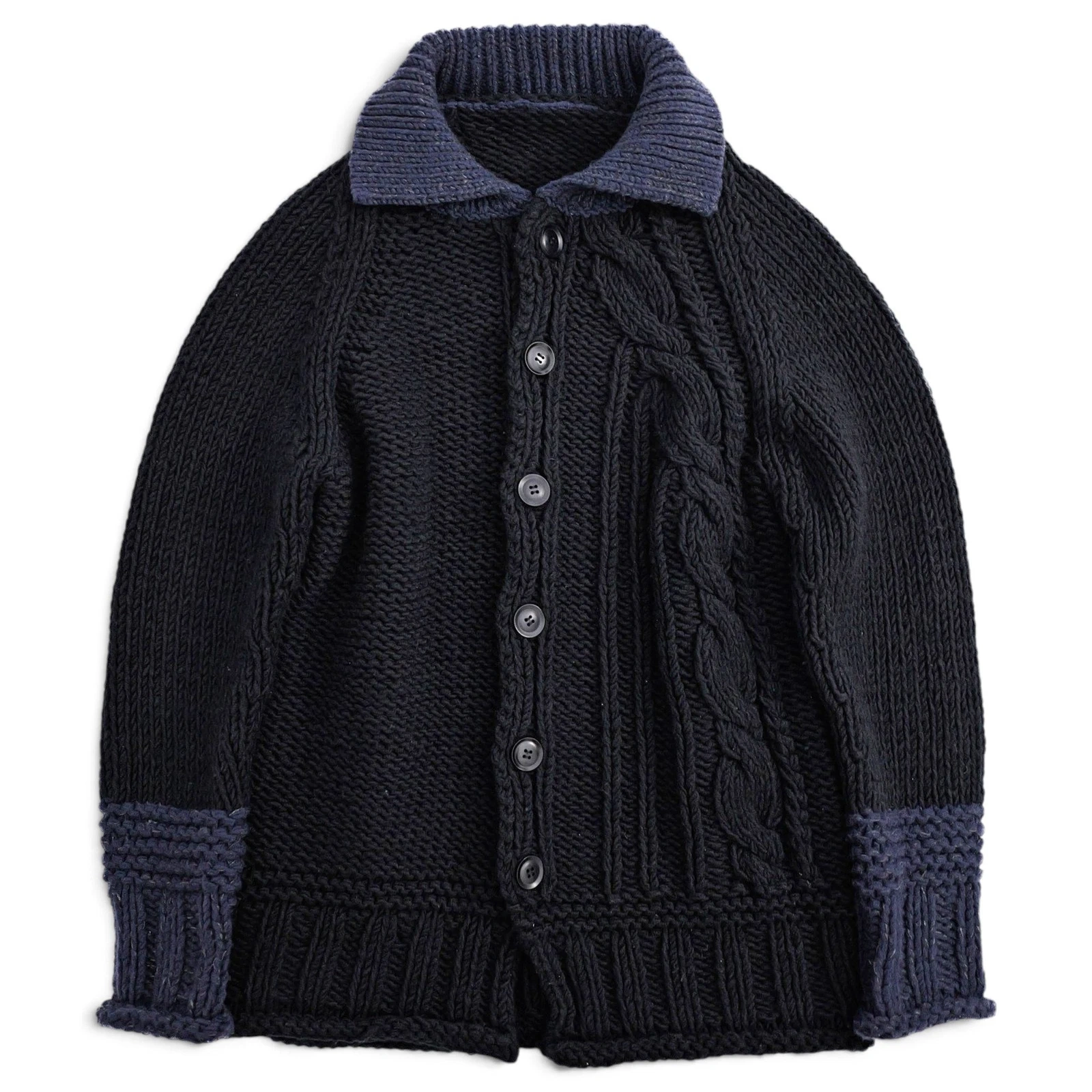 YOHJI YAMAMOTO Cardigan en laine Marine vintage, passéist — photo 1