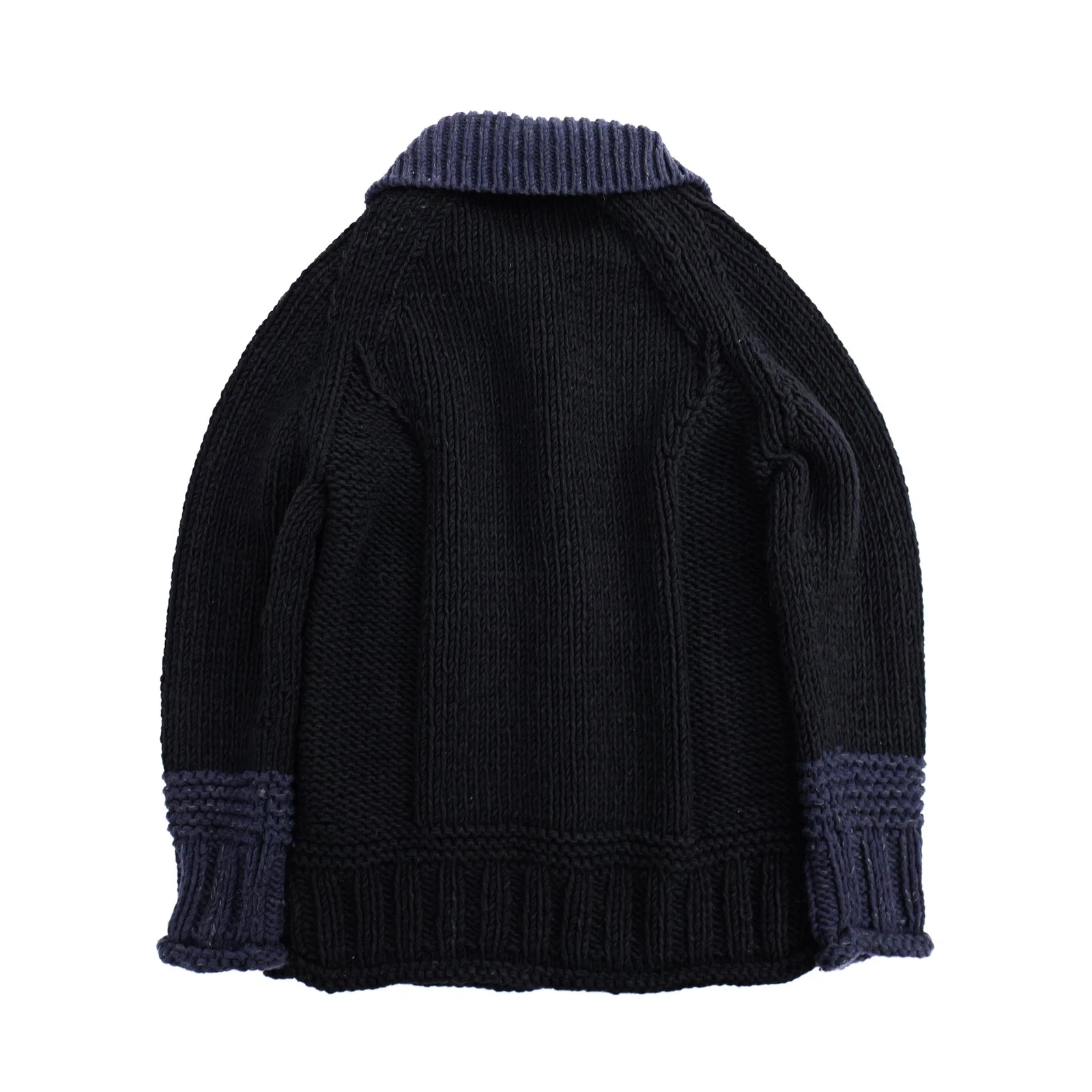 YOHJI YAMAMOTO Cardigan en laine Marine vintage, passéist — photo 14