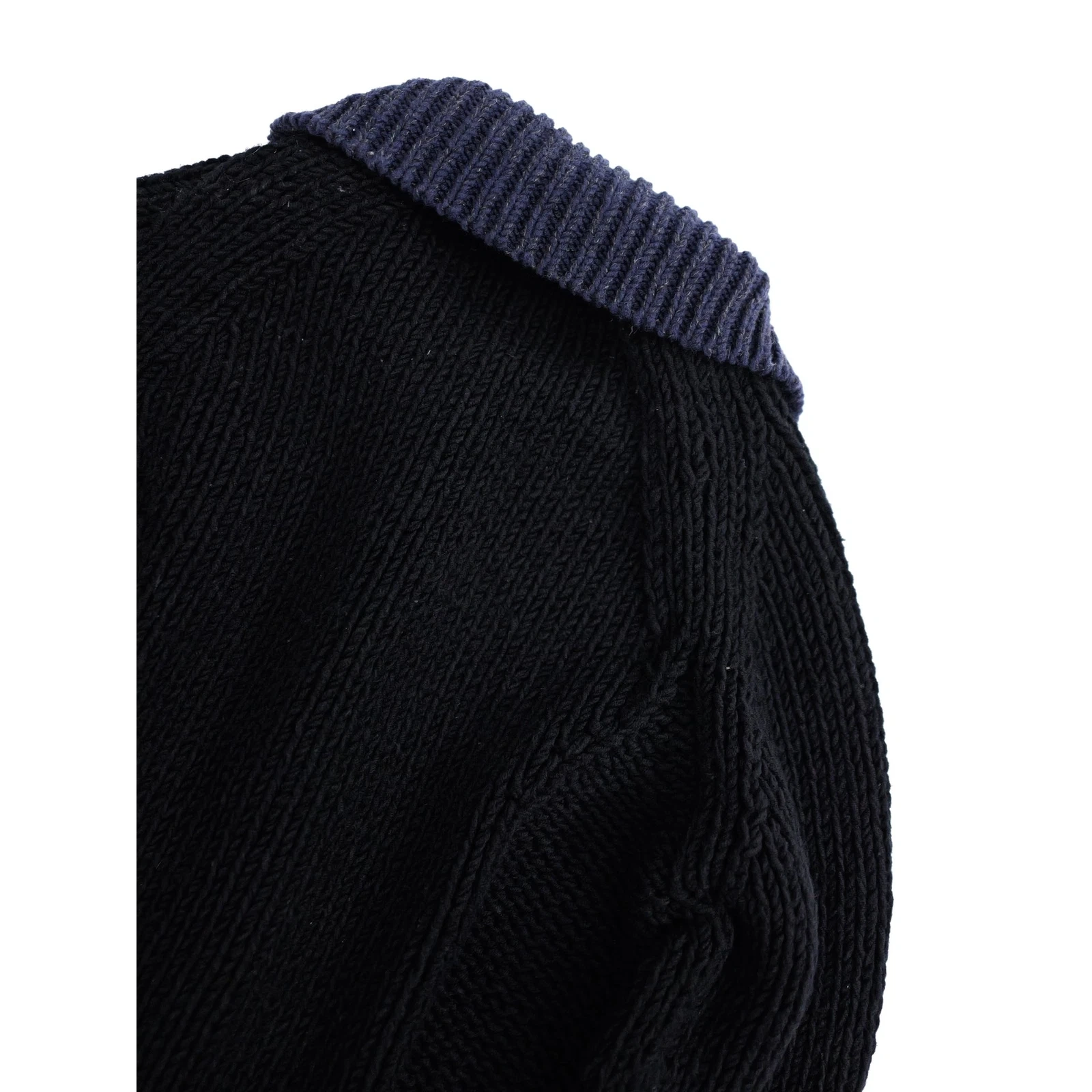 YOHJI YAMAMOTO Cardigan en laine Marine vintage, passéist — photo 15