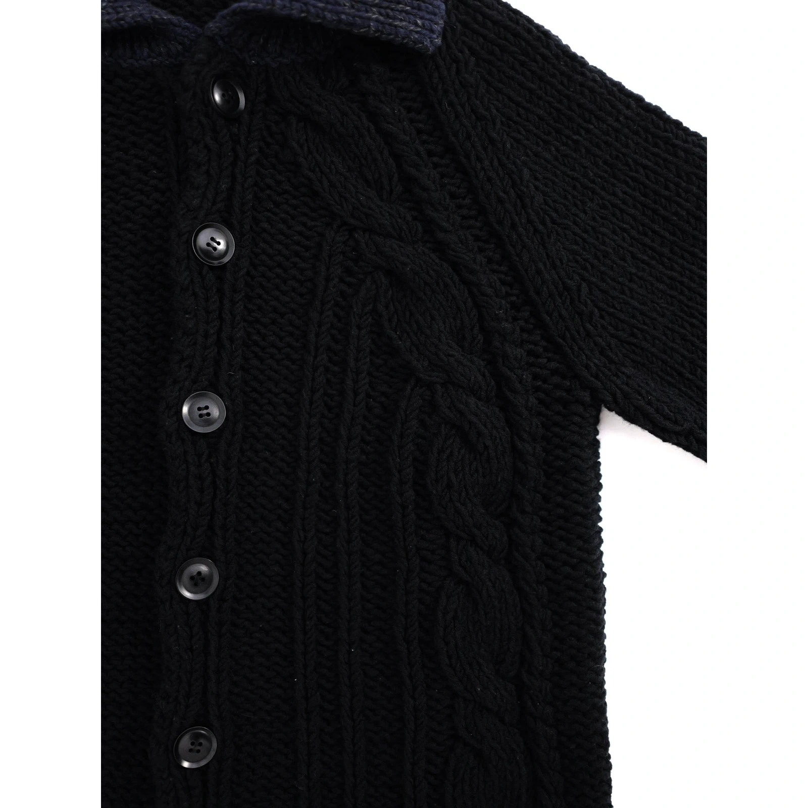YOHJI YAMAMOTO Cardigan en laine Marine vintage, passéist — photo 5