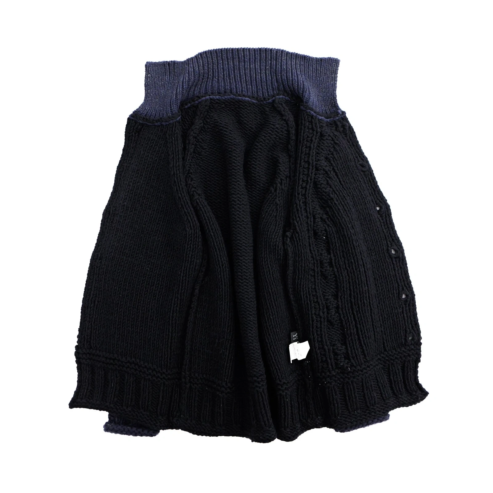 YOHJI YAMAMOTO Cardigan en laine Marine vintage, passéist — photo 7