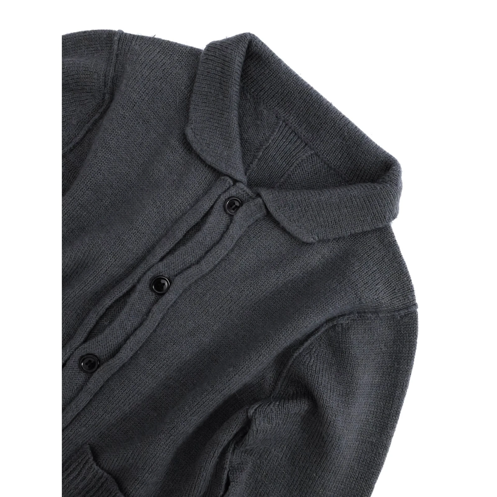 YOHJI YAMAMOTO Cardigan en laine Gris vintage, passéist — photo 2