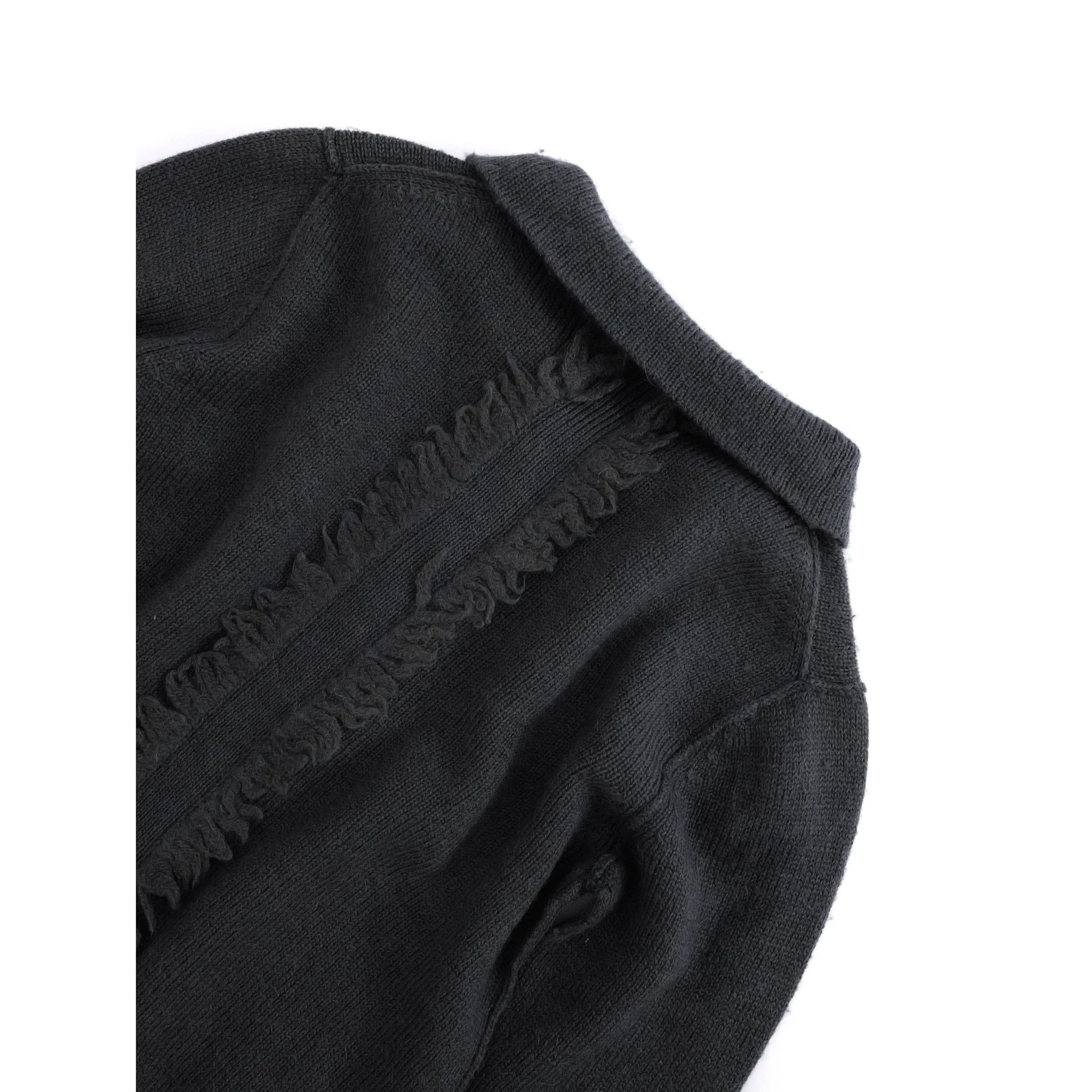 YOHJI YAMAMOTO Cardigan en laine Gris vintage, passéist — photo 11