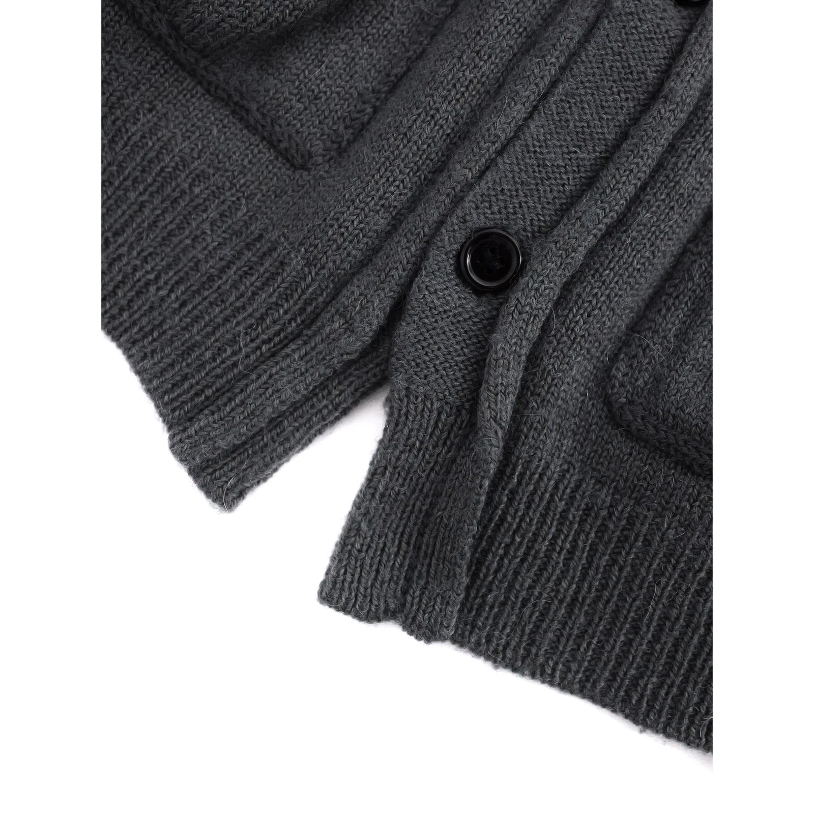 YOHJI YAMAMOTO Cardigan en laine Gris vintage, passéist — photo 3