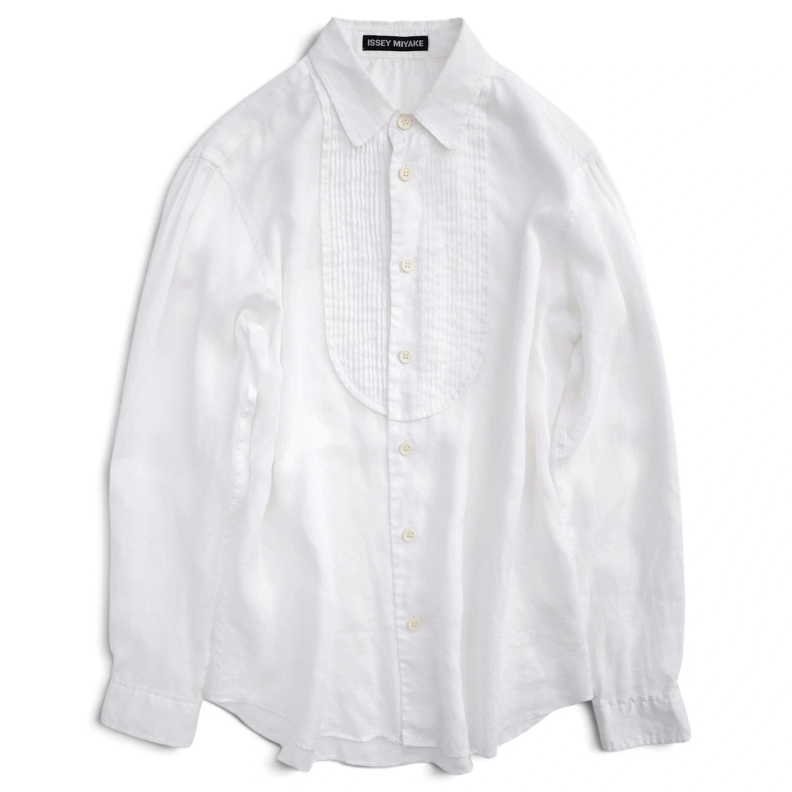 ISSEY MIYAKE Chemise en lin Blanc vintage, passéist — photo 1