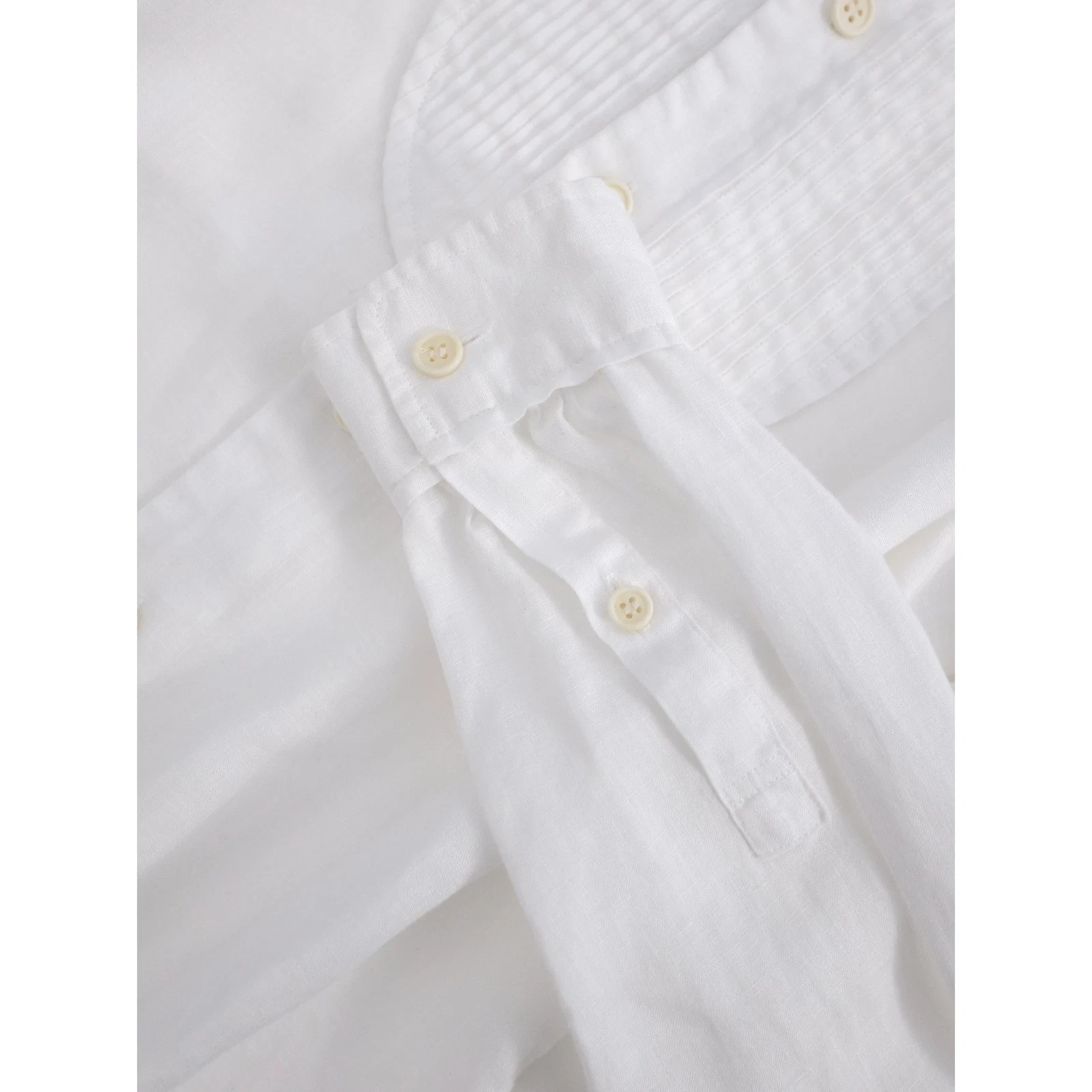 ISSEY MIYAKE Chemise en lin Blanc vintage, passéist — photo 8